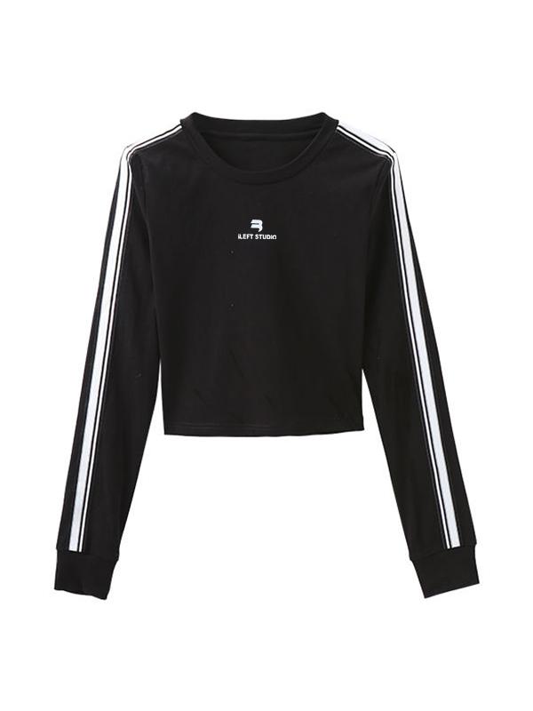 Contrast Color Print Long Sleeve Tee Product Image