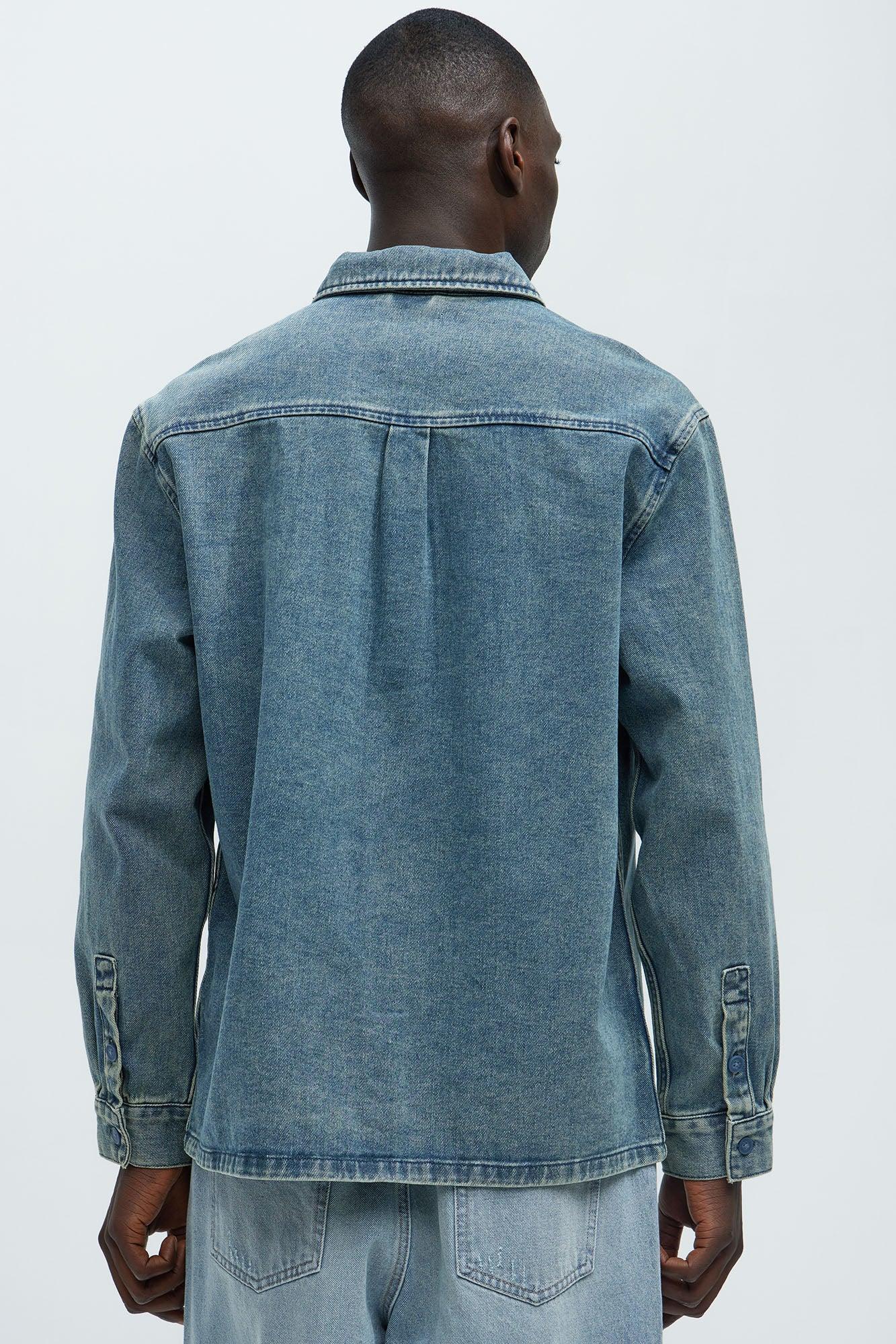 Hatton Denim Button Up Shirt - Medium Blue Wash Product Image