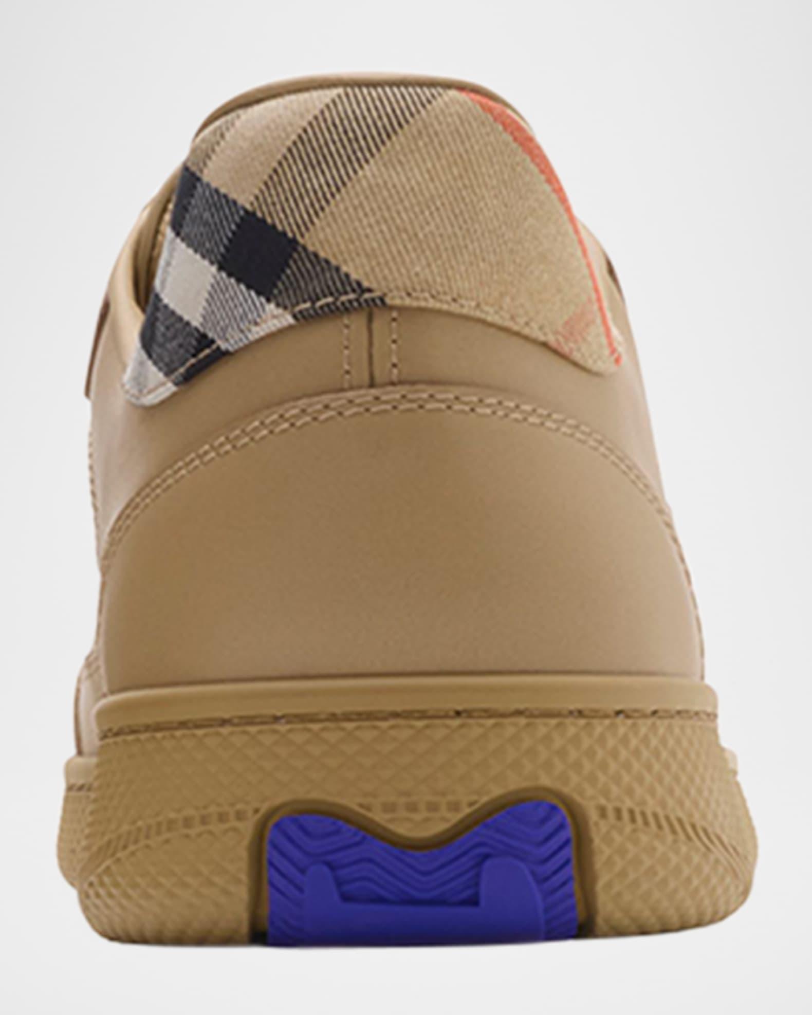 Men's Terrace Leather and Check Low-Top Sneakers Product Image