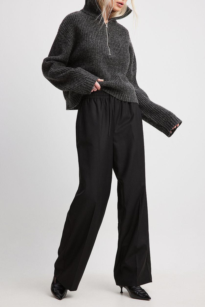 Elastic Tie Waist Pants Product Image