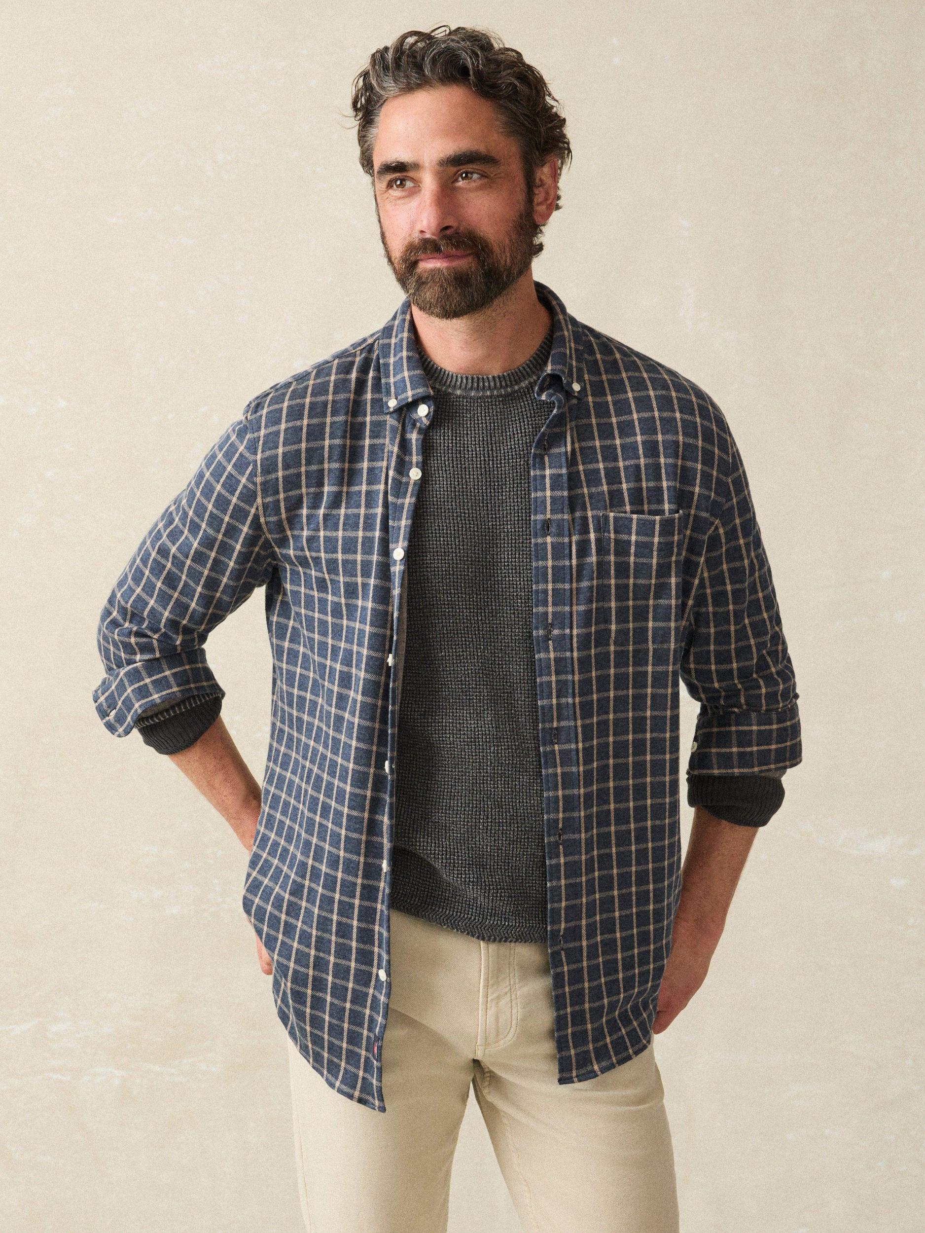 Coastline Knit Shirt - Twilight Check Male Product Image
