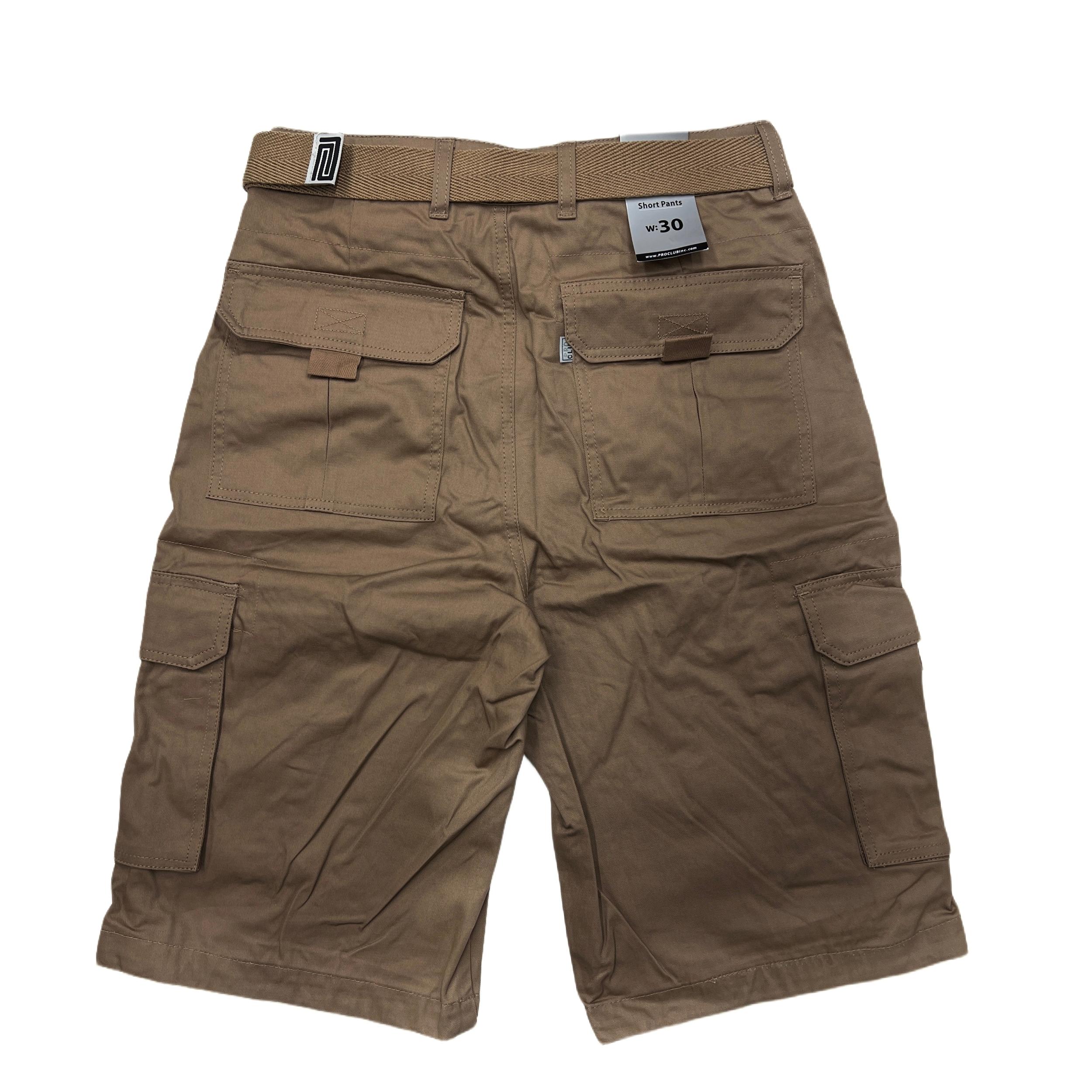 Pro Club Men's Cotton Twill Cargo Shorts With Belt Male Product Image
