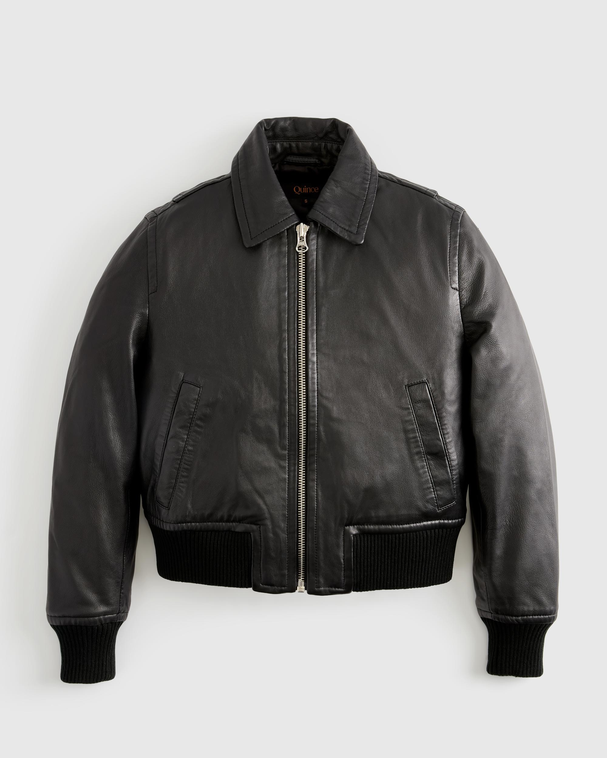 Quince | Women's 100% Washed Leather Bomber Jacket Product Image