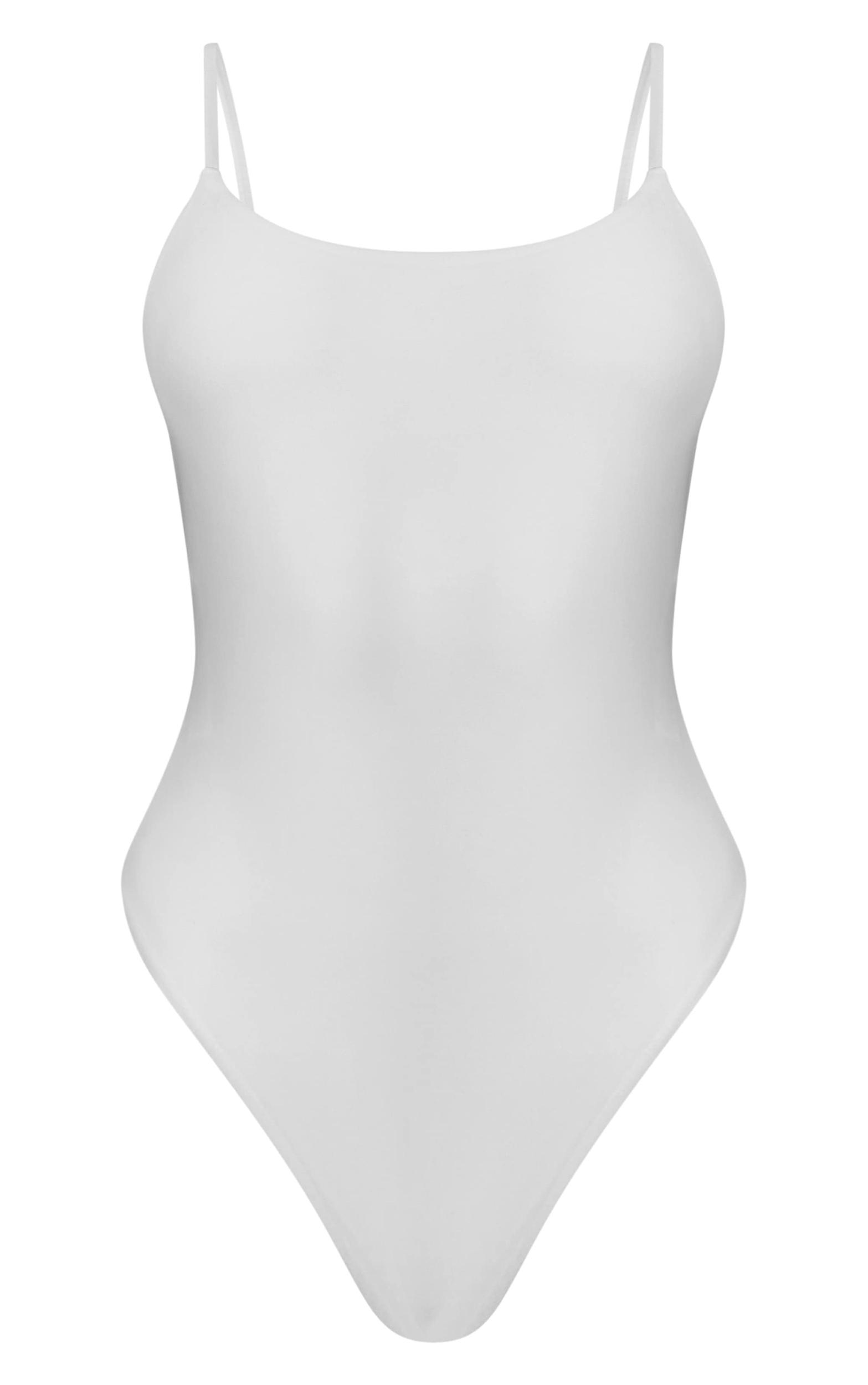 Cream Ruched Low Back Swimsuit Product Image