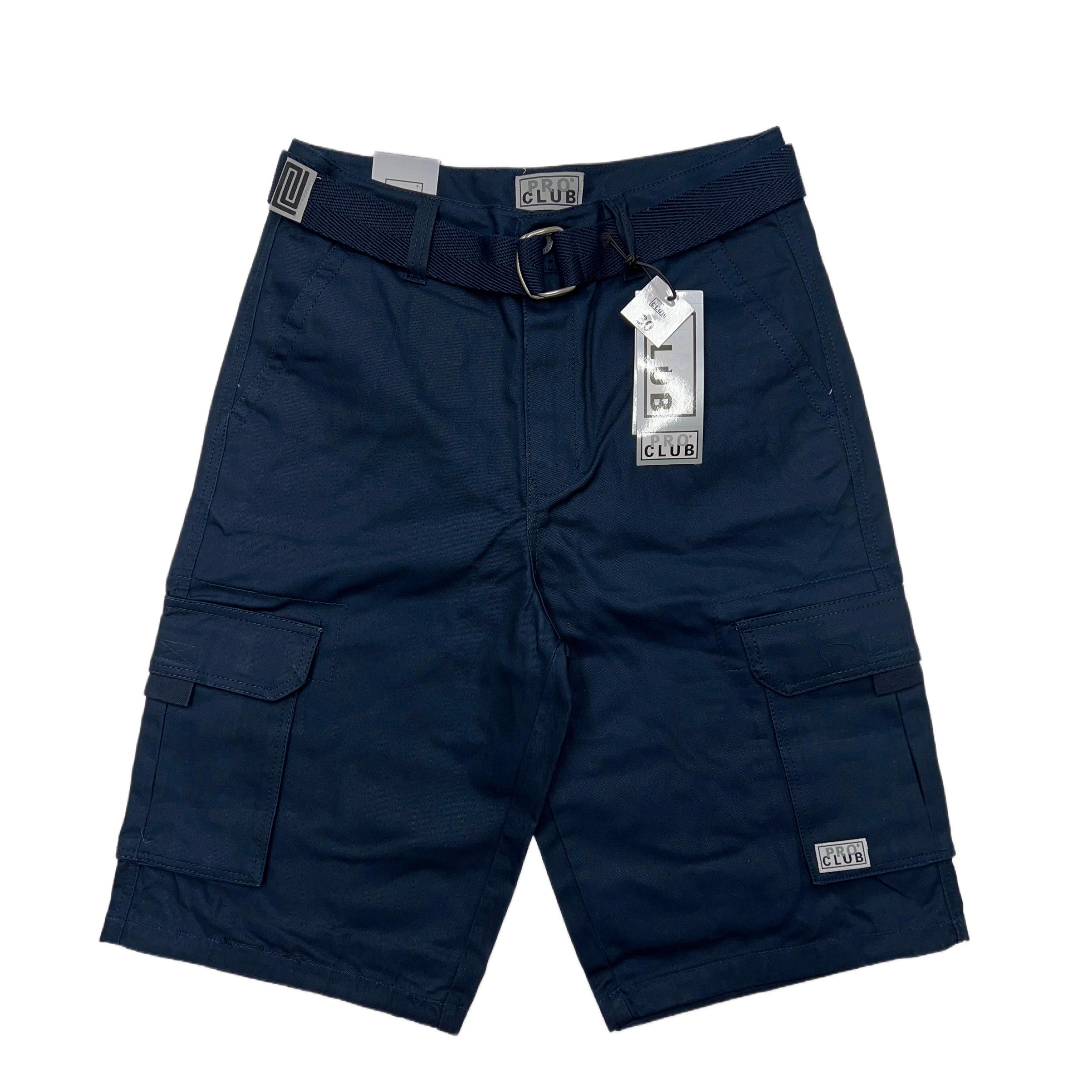 Pro Club Men's Cotton Twill Cargo Shorts With Belt Male Product Image