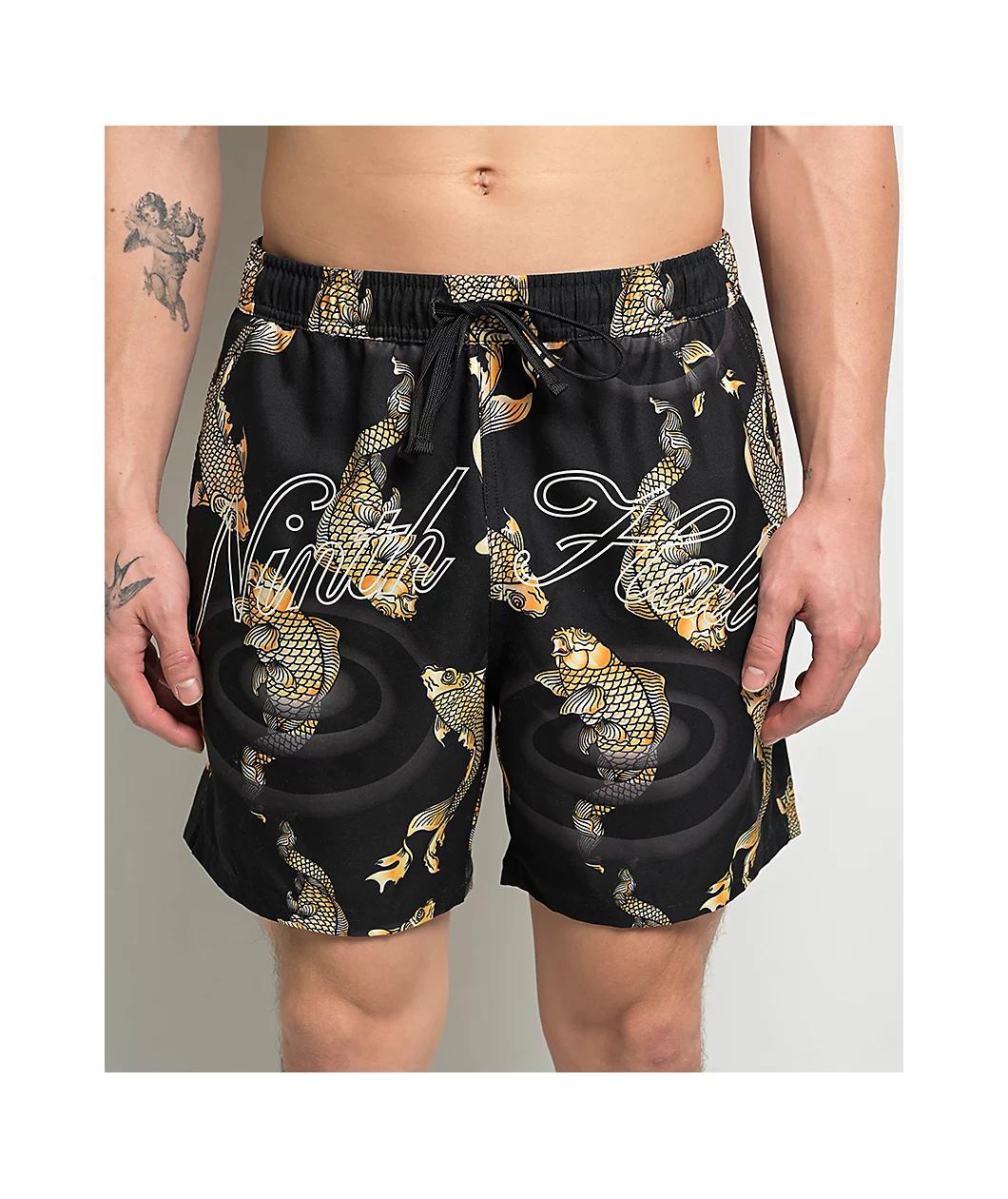 Ninth Hall Koi Black Board Shorts Product Image