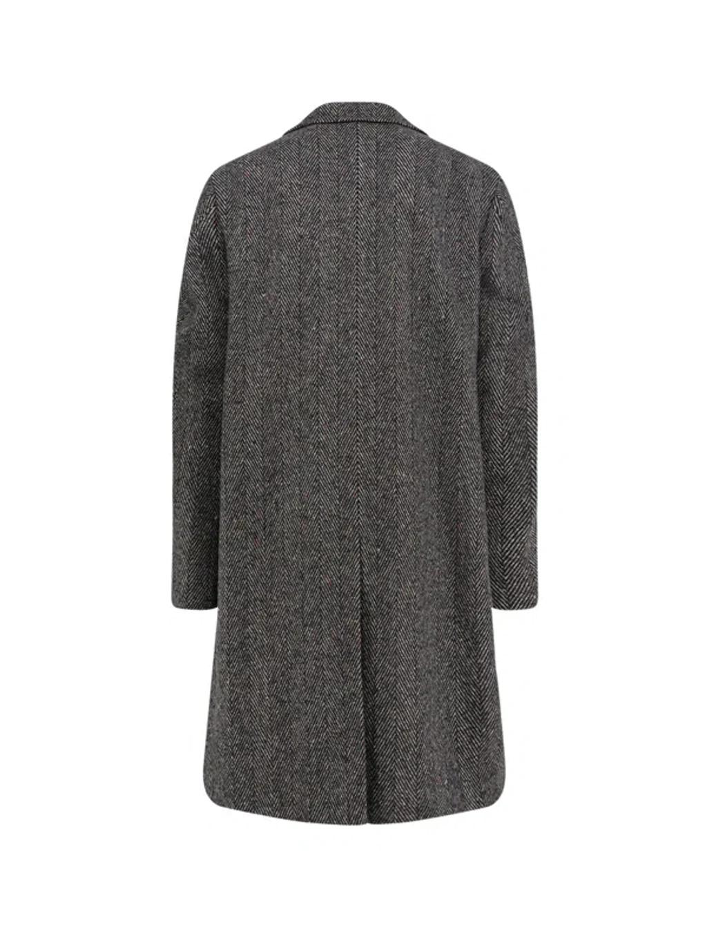GIVENCHY Men Wool Blend Coat With Herringbone Motif In Multi Product Image