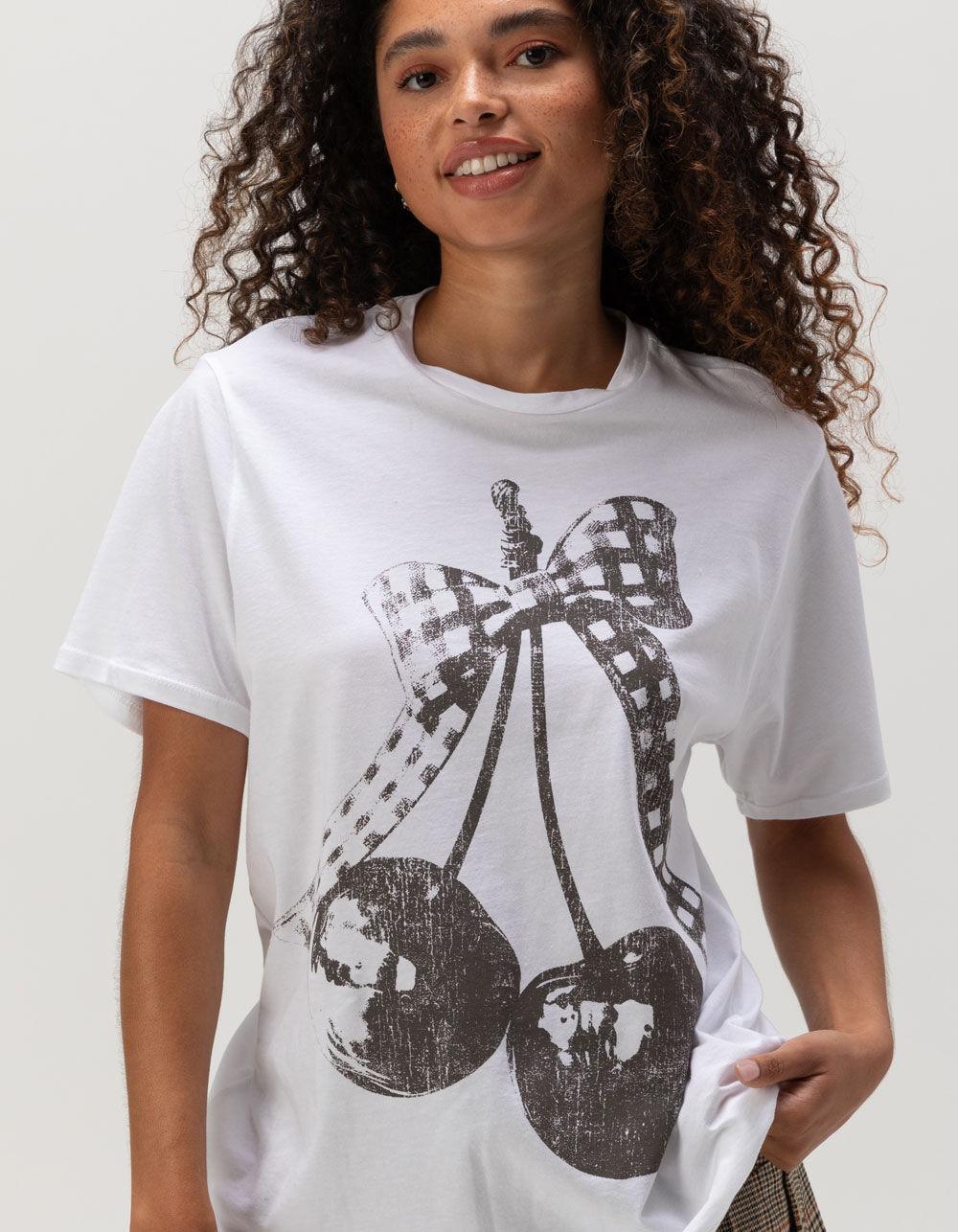 RSQ Womens Cherry Boyfriend Tee - BLK/WHT Product Image