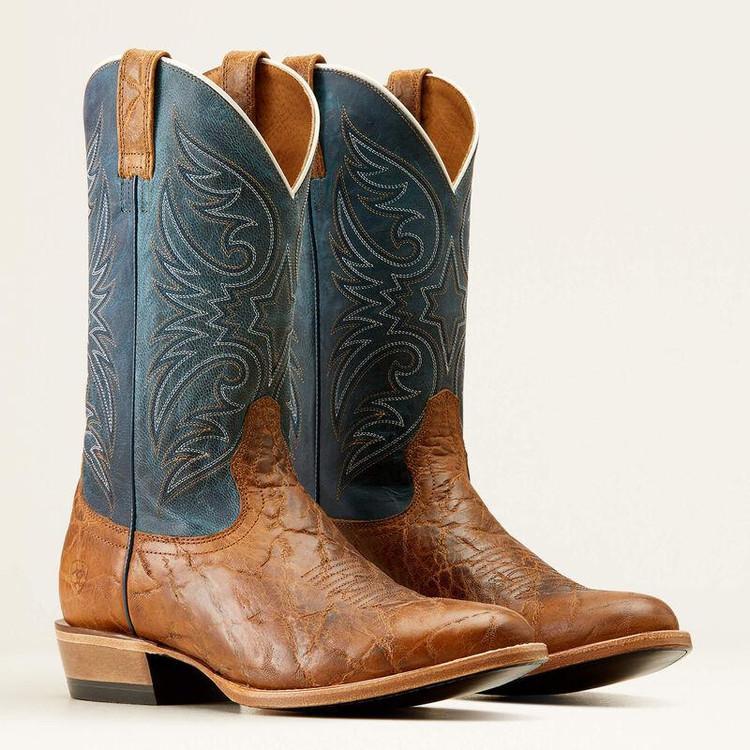 SALE Ariat® Men's Smokehouse/Ocean Blue Bankroll Almond Toe Boots Product Image