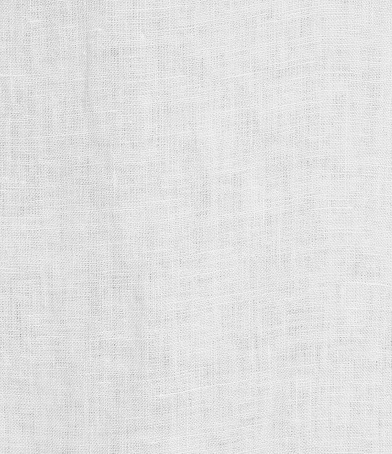 M Made In Italy Linen Ruffle V-Neck Short Sleeve High-Low Top Product Image