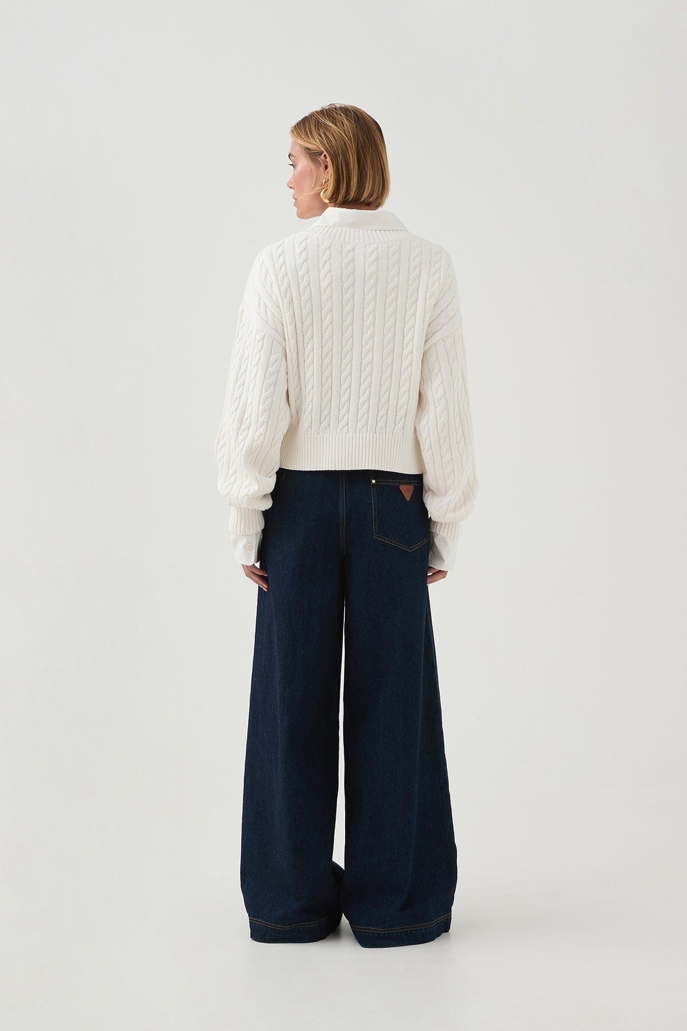 Naia Cropped Cable Knit Product Image