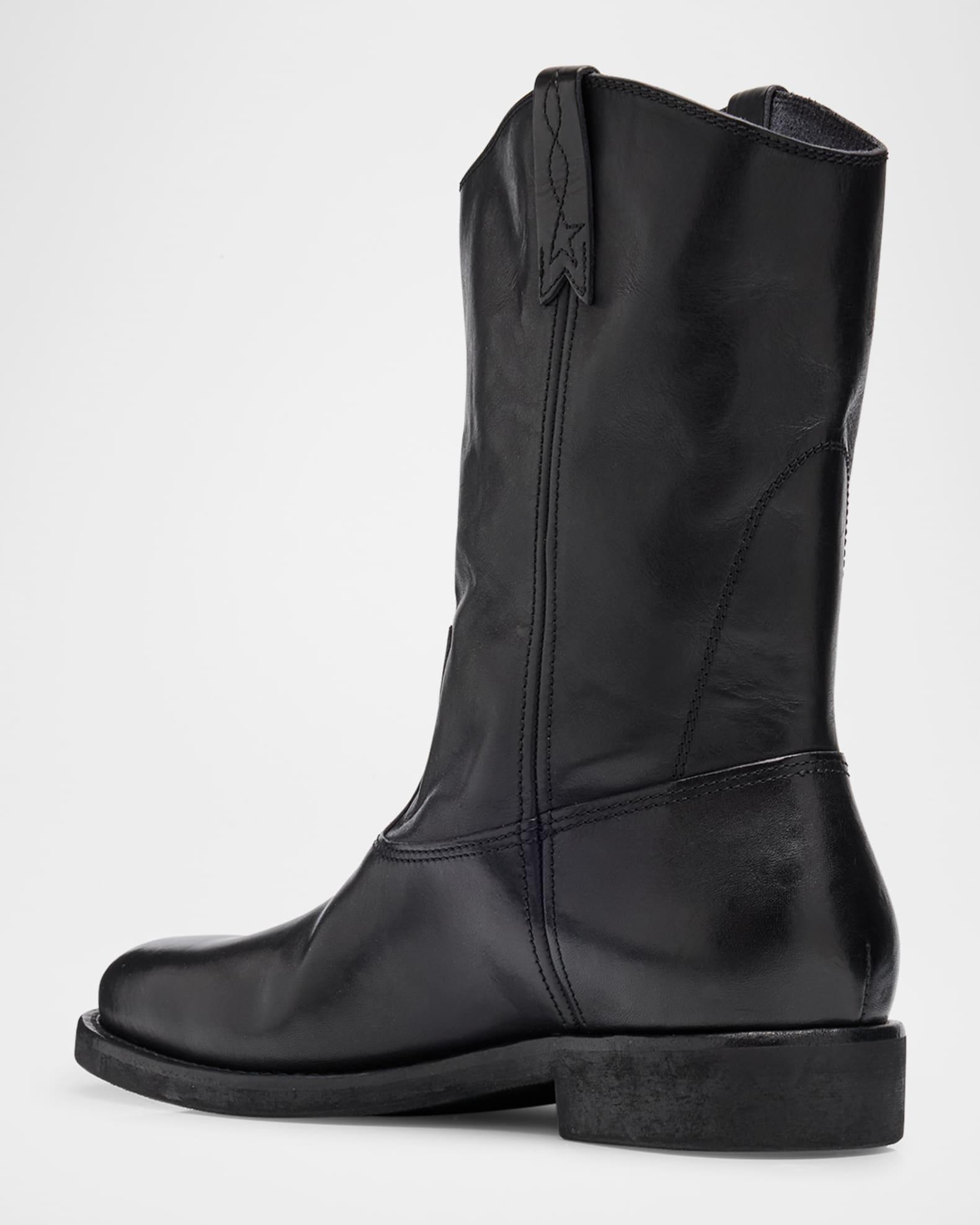 Men's Leather Biker Boots Product Image