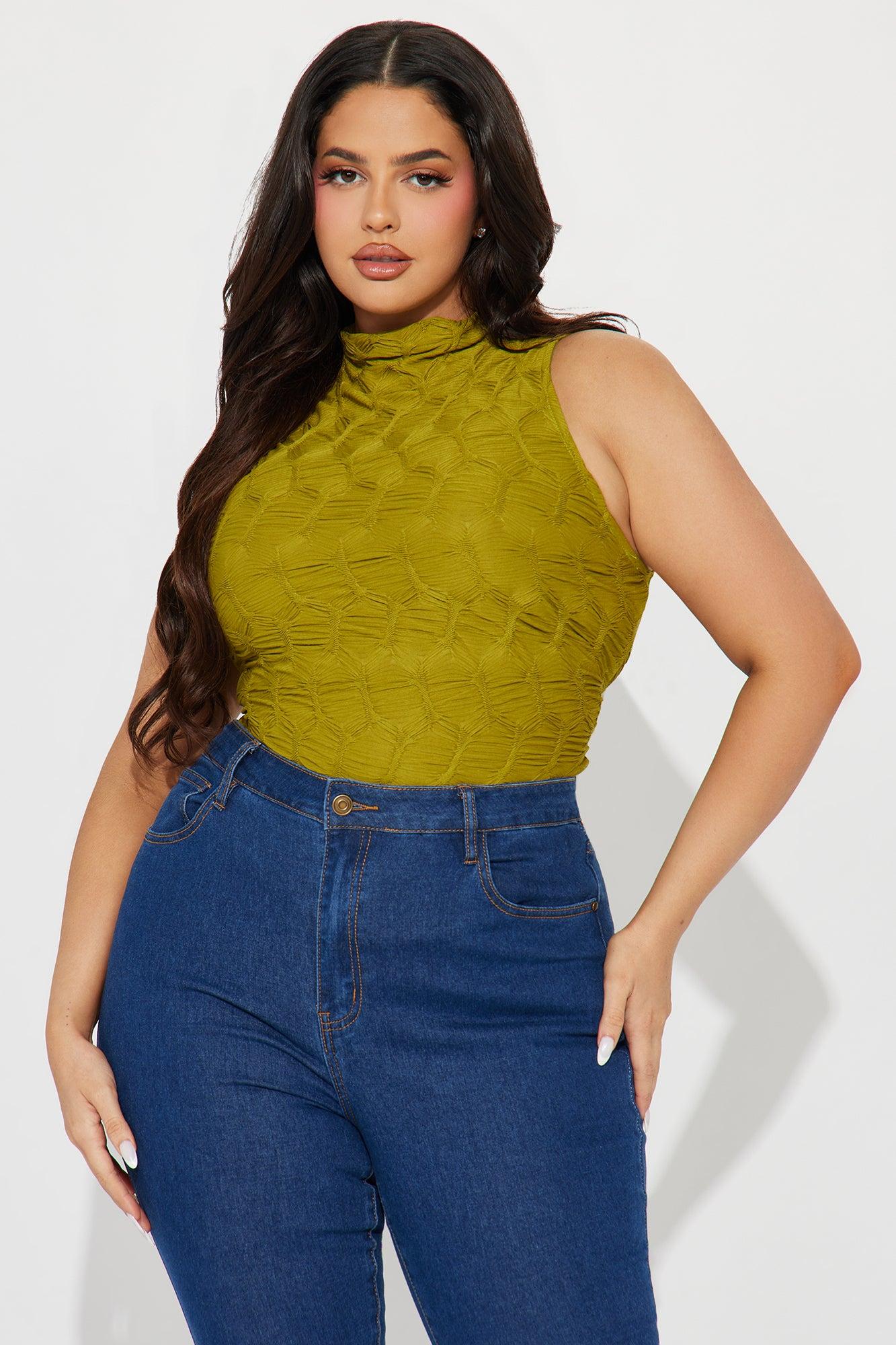 Leilani Textured Bodysuit - Green Product Image