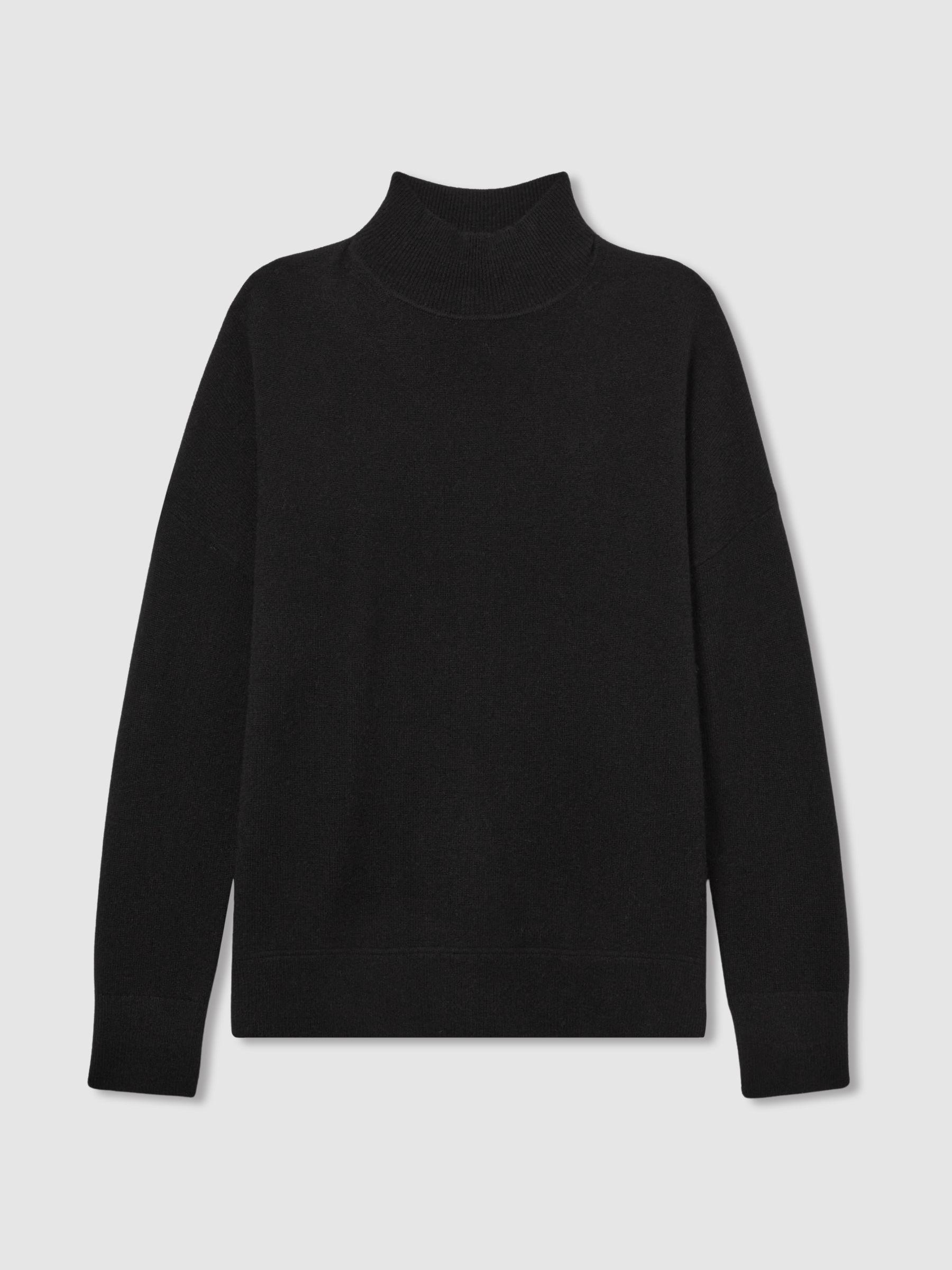 100% Cashmere Roll-Neck Jumper in Black Product Image