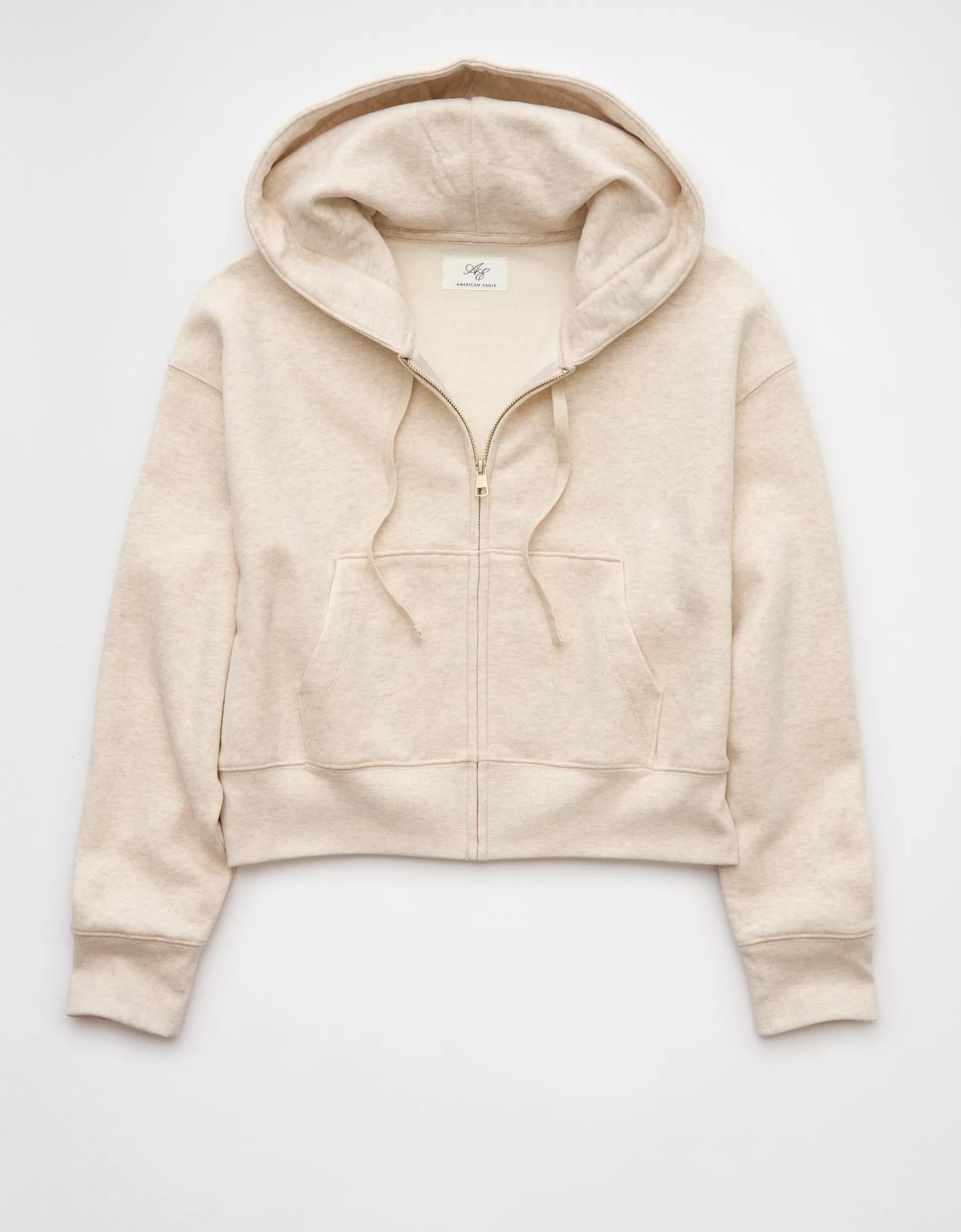 AE Everyday Luxe Zip-Up Hoodie Product Image