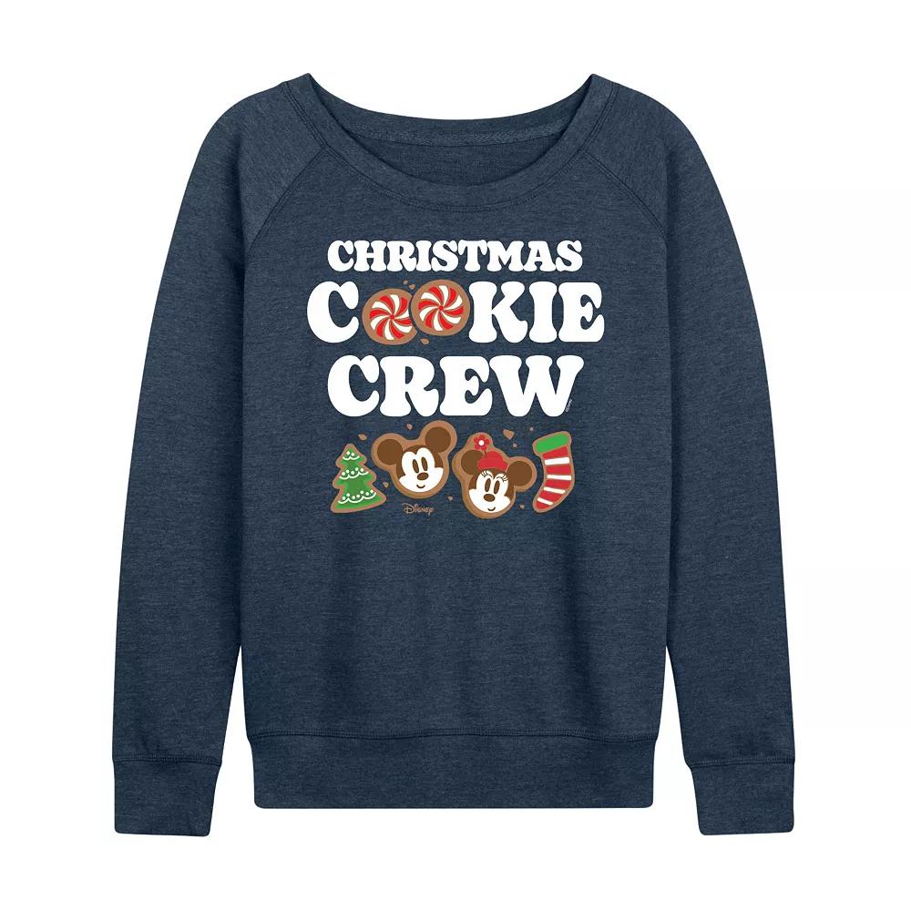 Disney's Mickey and Minnie Mouse Women's Christmas Cookie French Terry Long Sleeve Tee,  Product Image