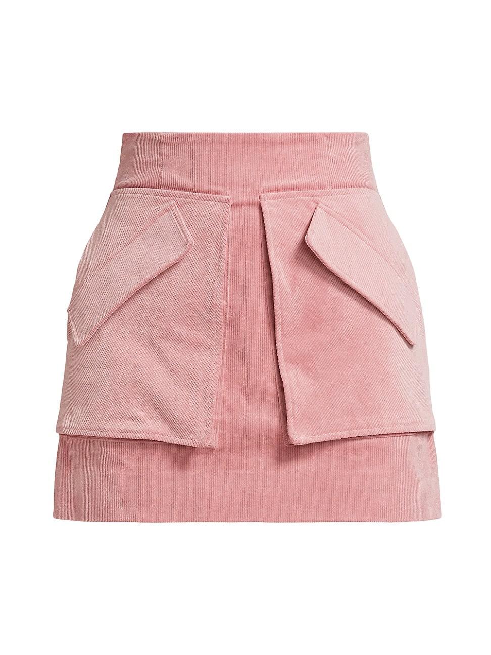 Womens Cherry Stretch-Cotton Miniskirt Product Image