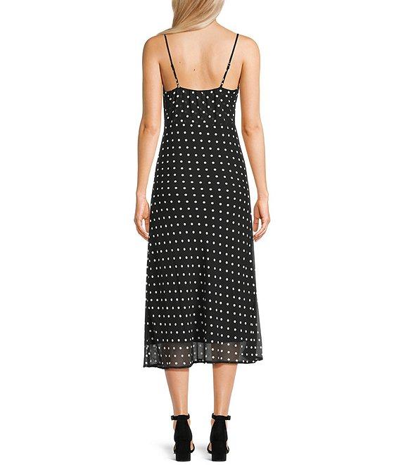 GB Polka Dot Tie Front Midi Dress Product Image