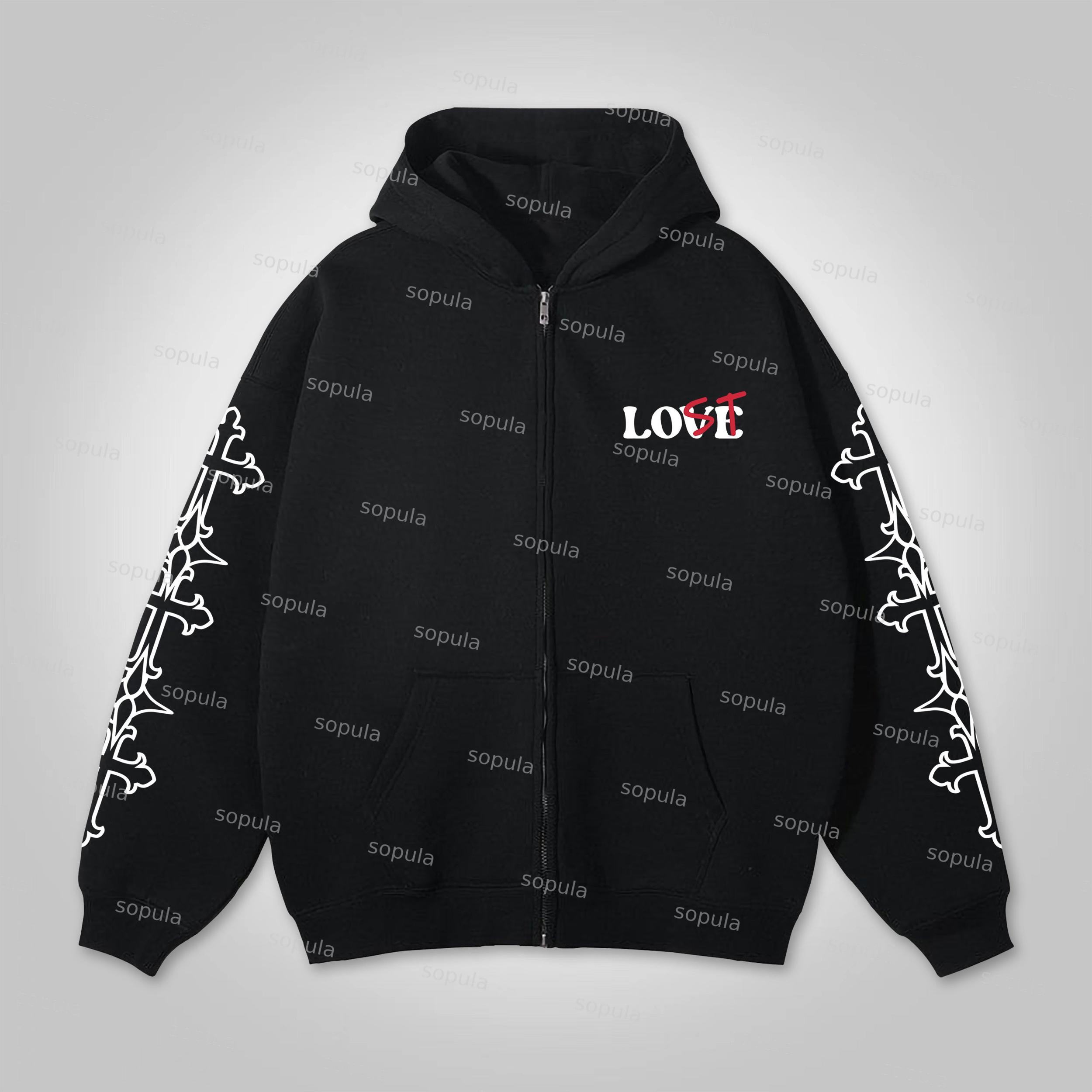 Your Lost Without Me Puff Print Graphic Zip-Up Hoodie Product Image