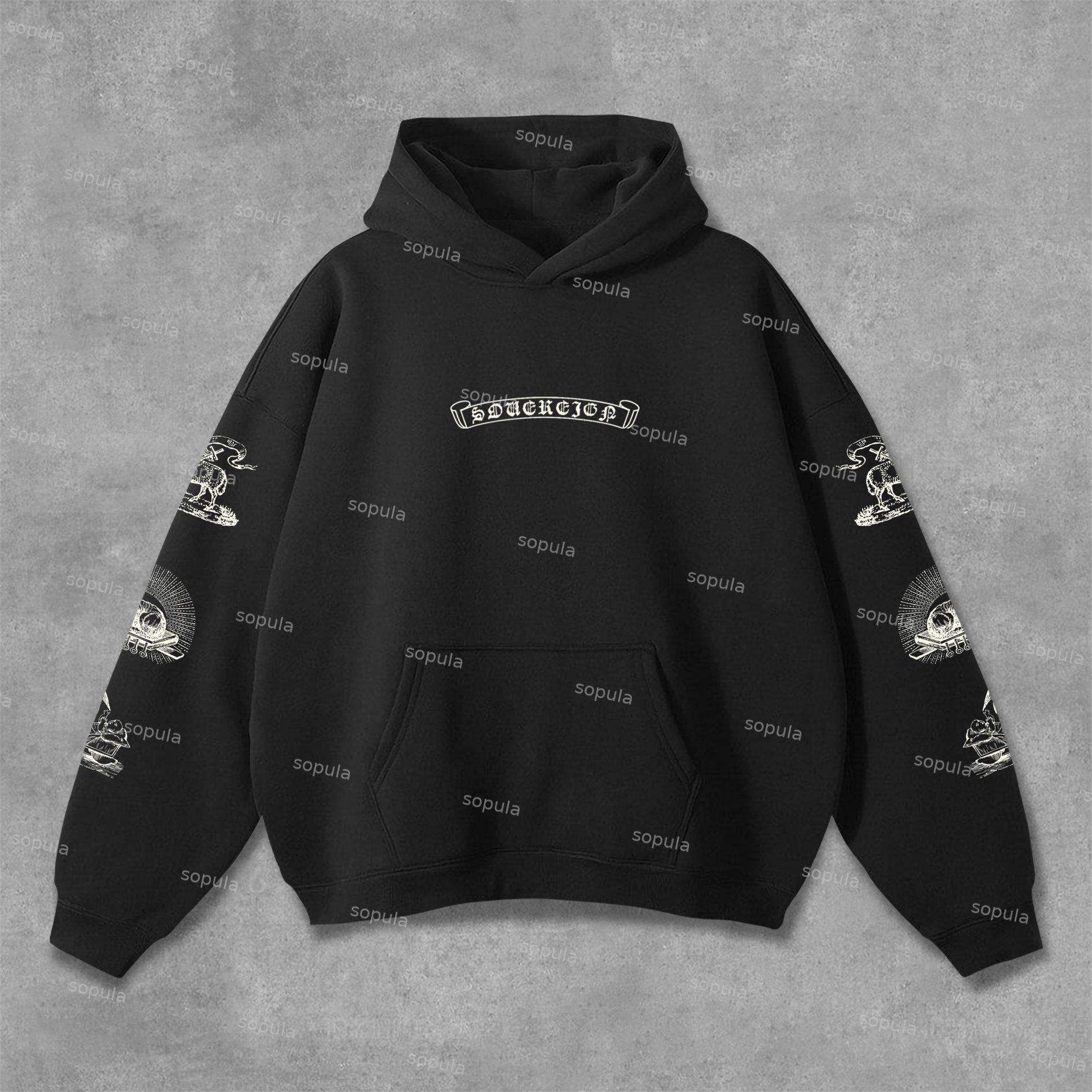 Sopula Unisex Men's Sovereign Faith Sacred Heart Graphics Pocket Hoodie Product Image