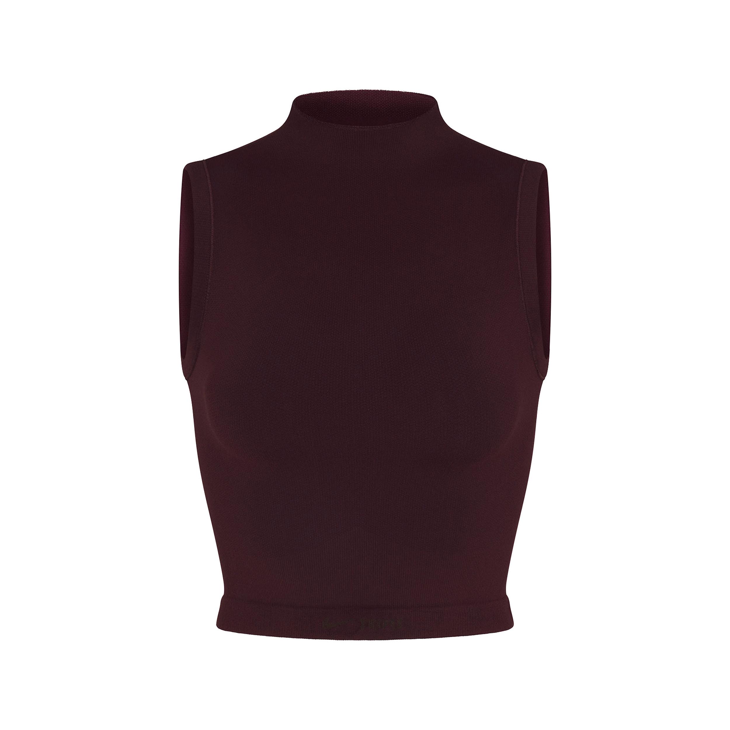 Nike Womens SKIMS Vintage Seamless Mock-Neck Long-Line Bra | TPTNK2954-CUR Product Image