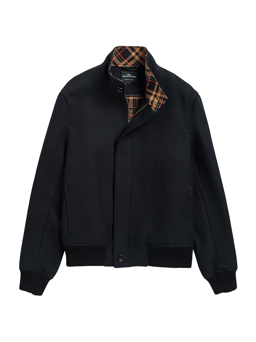 Mens Virgin Wool Zip-Up Bomber Jacket Product Image