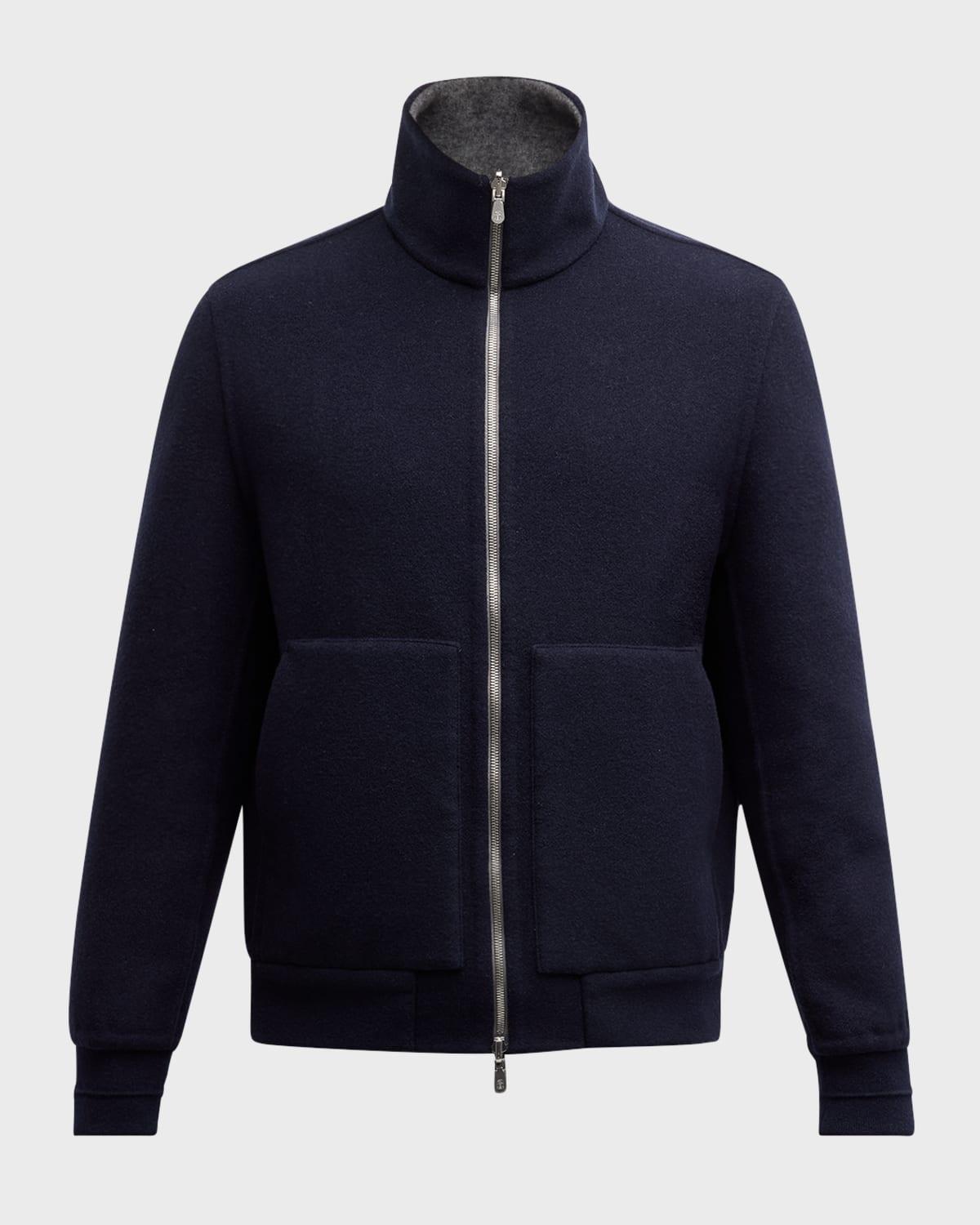Men's Cashmere Reversible Blouson Jacket Product Image