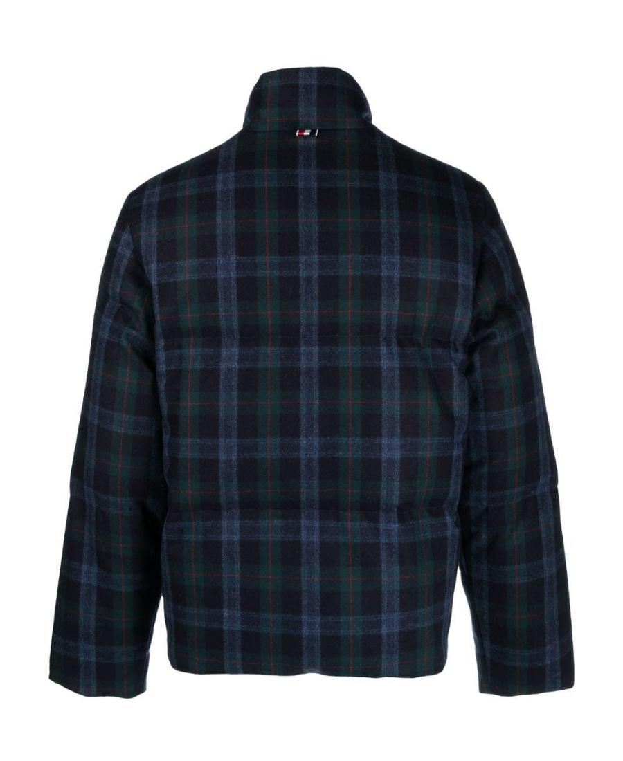 THOM BROWNE Wool Blend Check Reversible Puffer Jacket In Multi Product Image