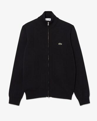 Zipped High Neck Cotton Sweater Product Image