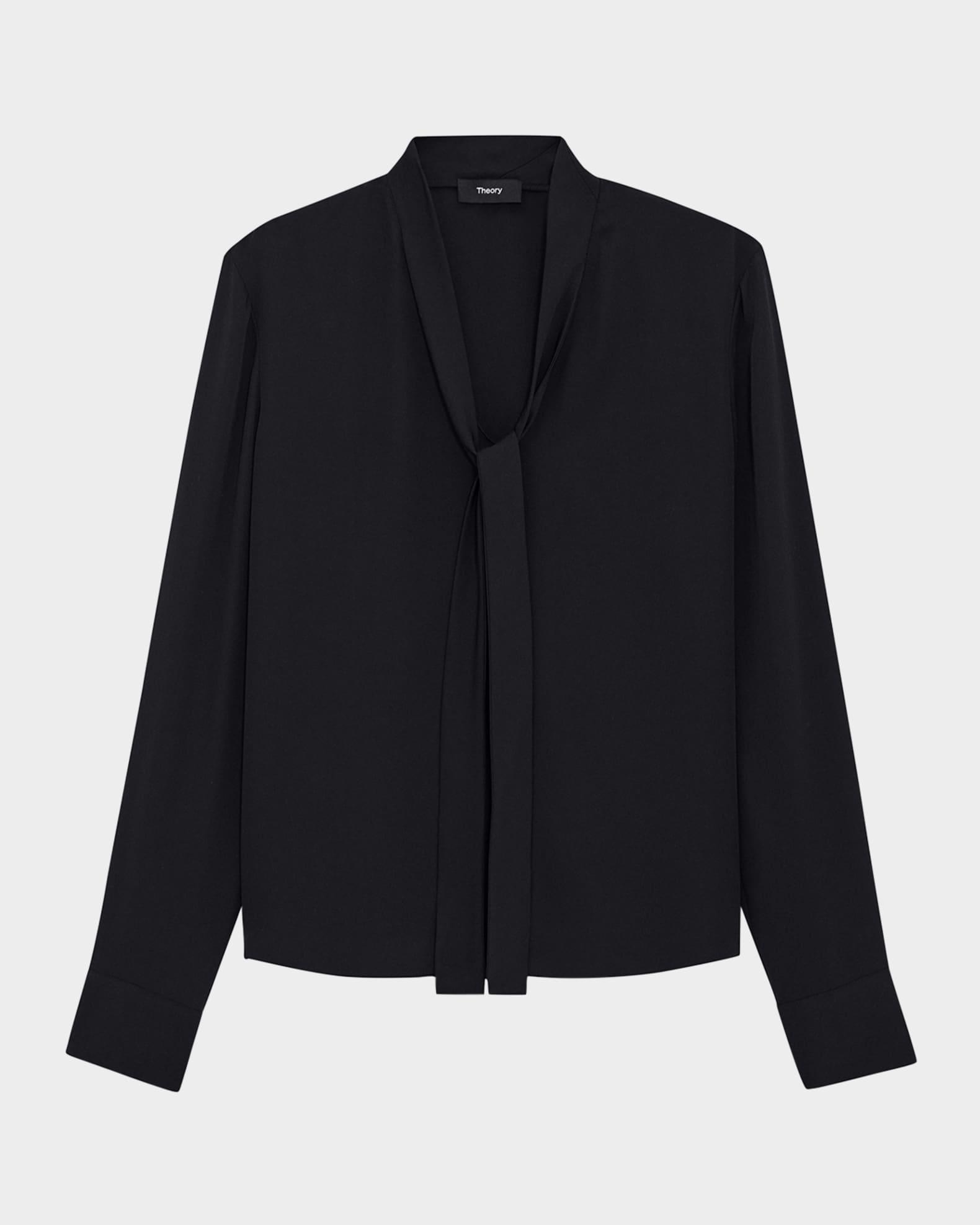 Silk Tie Blouse Product Image