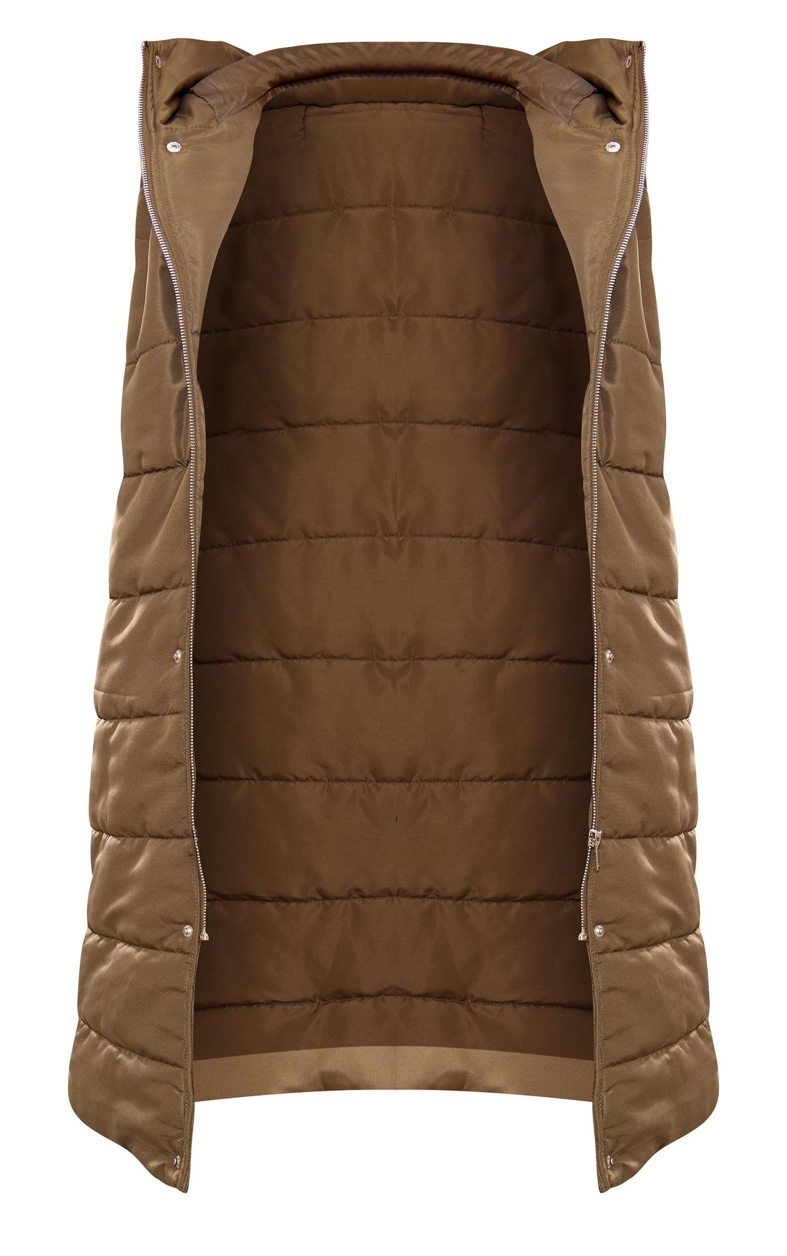 Khaki Longline Puffer Vest Product Image
