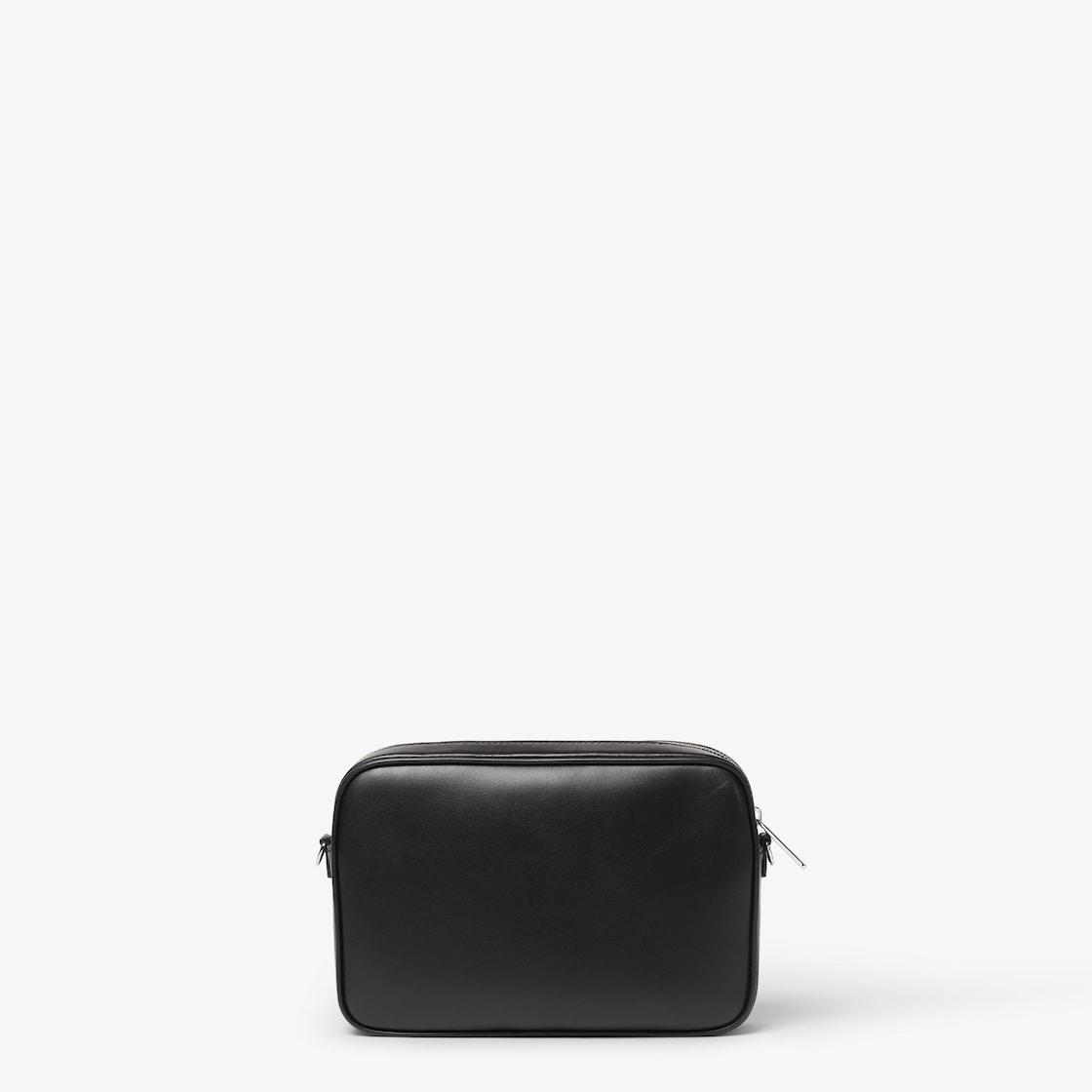 Squared FF Camera Case Black leather and black FF canvas bag Product Image