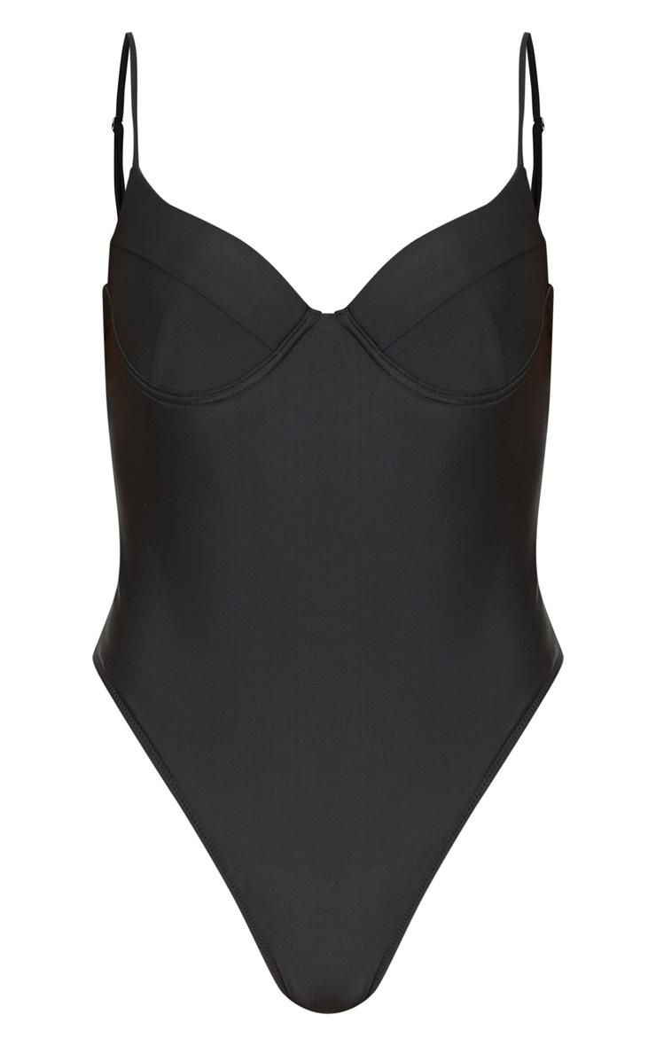 Black Basic Cupped Swimsuit Product Image