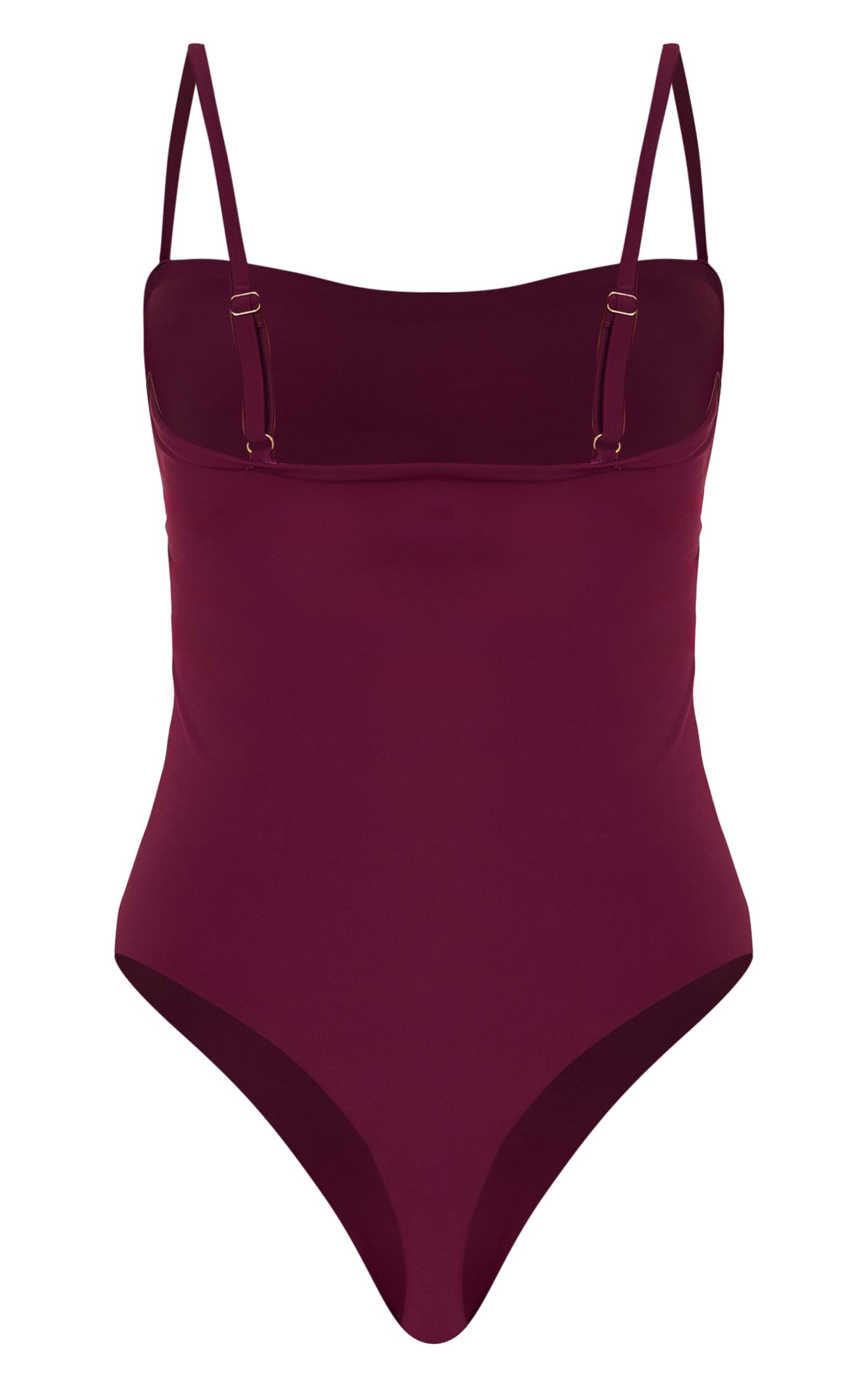Purple Ruched Side Strappy Swimsuit Product Image