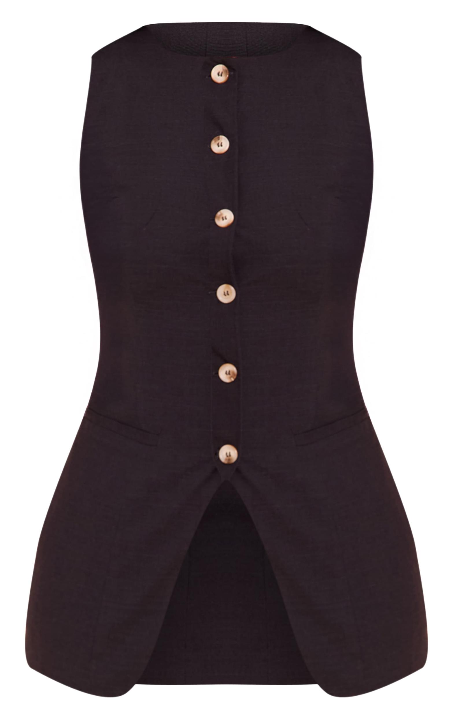 Navy Button Up Vest Product Image