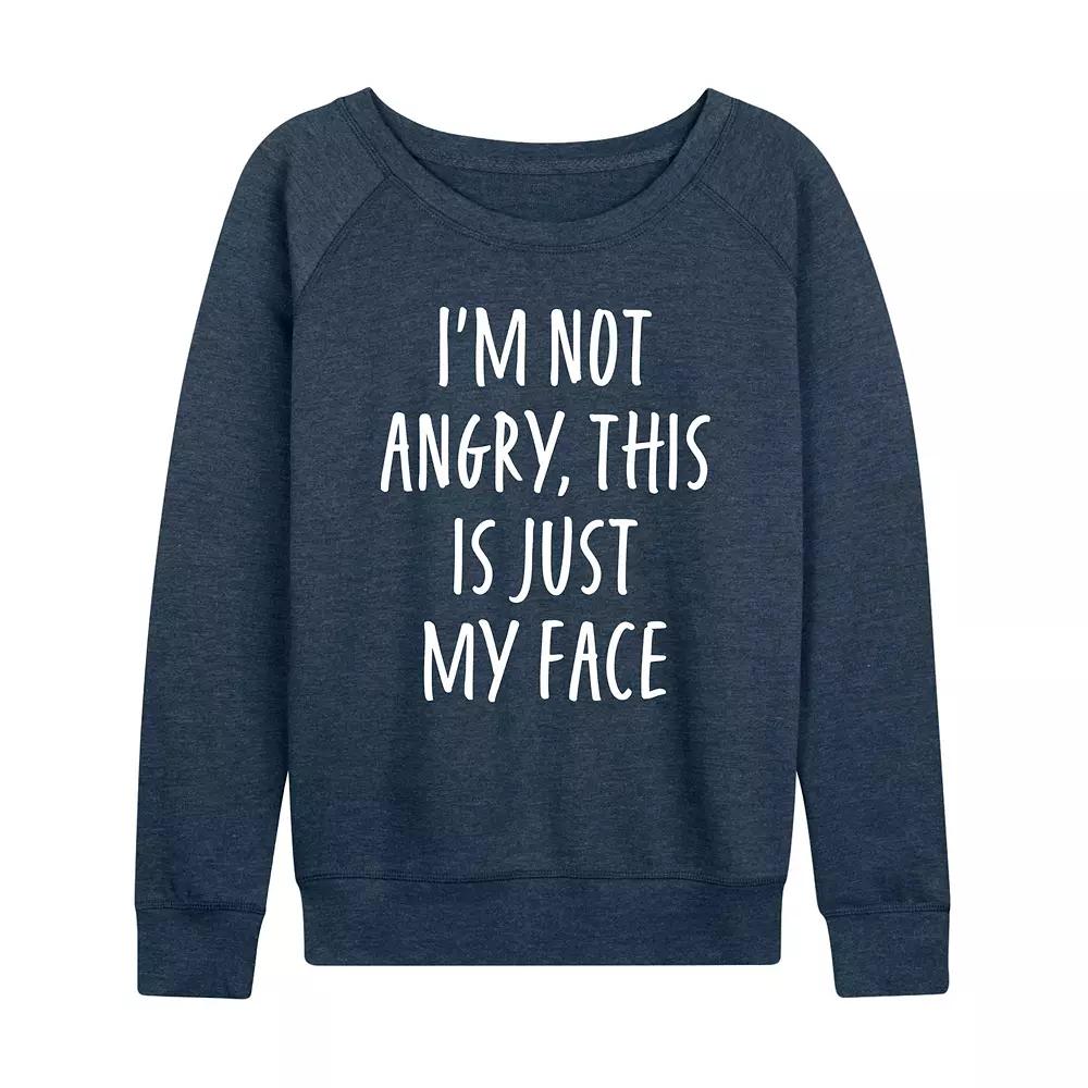 Women's Not Angry Just My Face French Terry Long Sleeve Tee,  Product Image