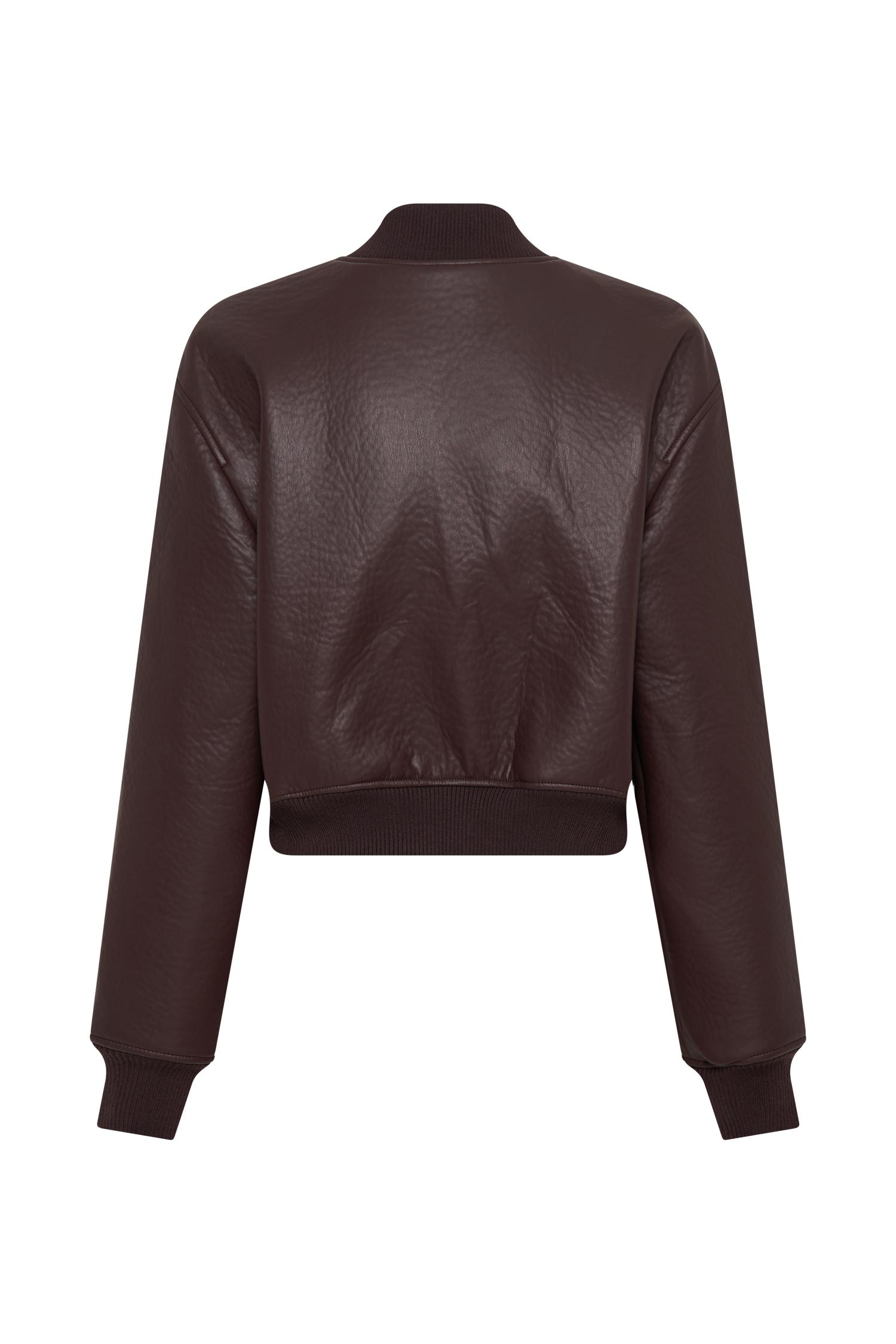 Codi Faux Leather Bomber Jacket - Merlot Product Image