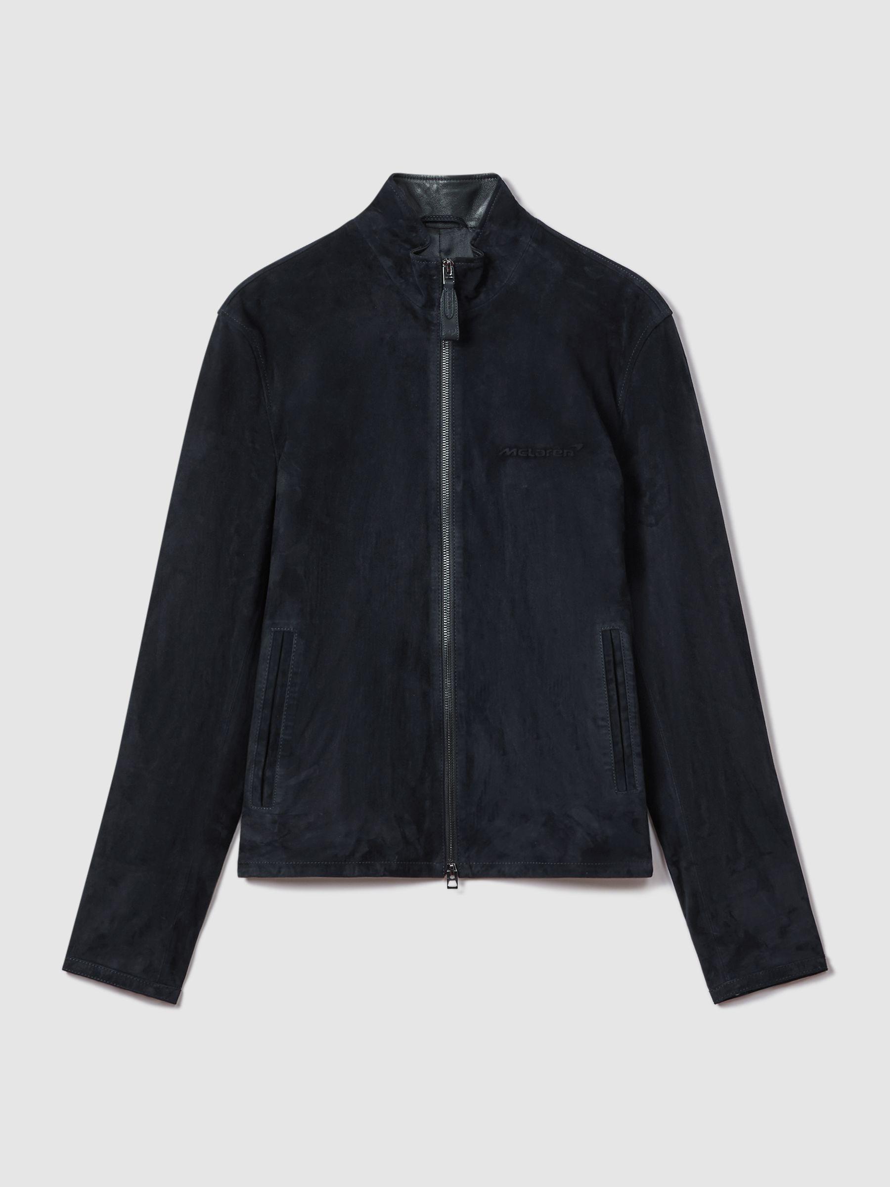 McLaren F1 Suede Zip-Through Jacket in Navy Product Image
