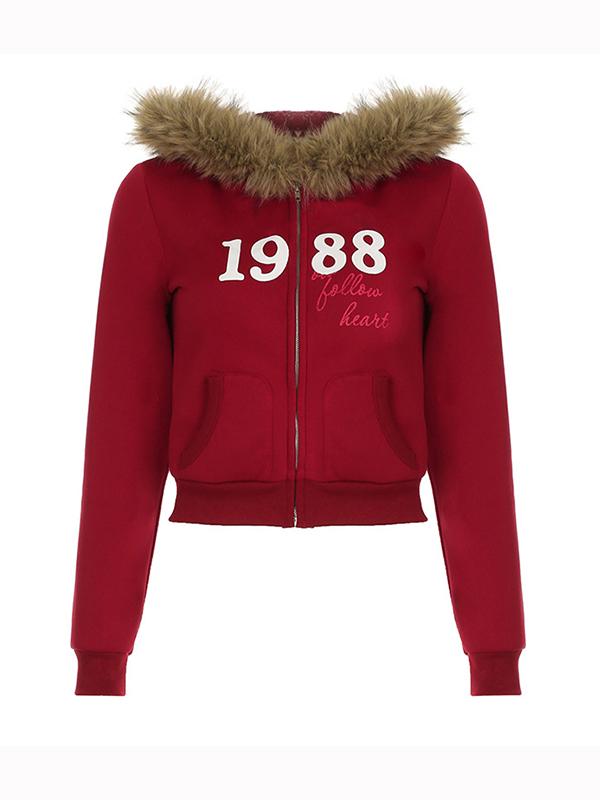 Digital Print Fur Oversized Hoodie Product Image