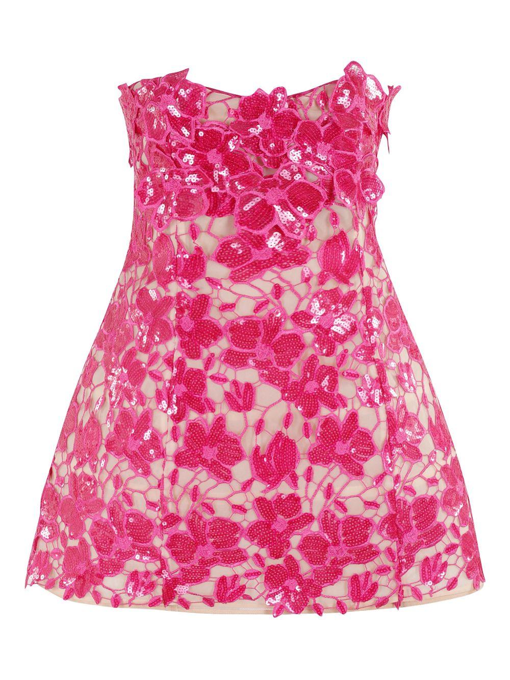 RETROFÉTE Alira Strapless Sequined Lace Mini Dress In Pink Product Image