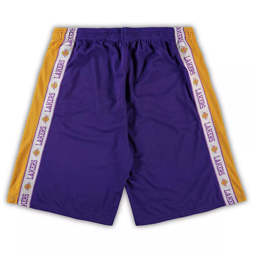 Men's Fanatics Branded Purple/Gold Los Angeles Lakers Big & Tall Tape Mesh Shorts,  Product Image
