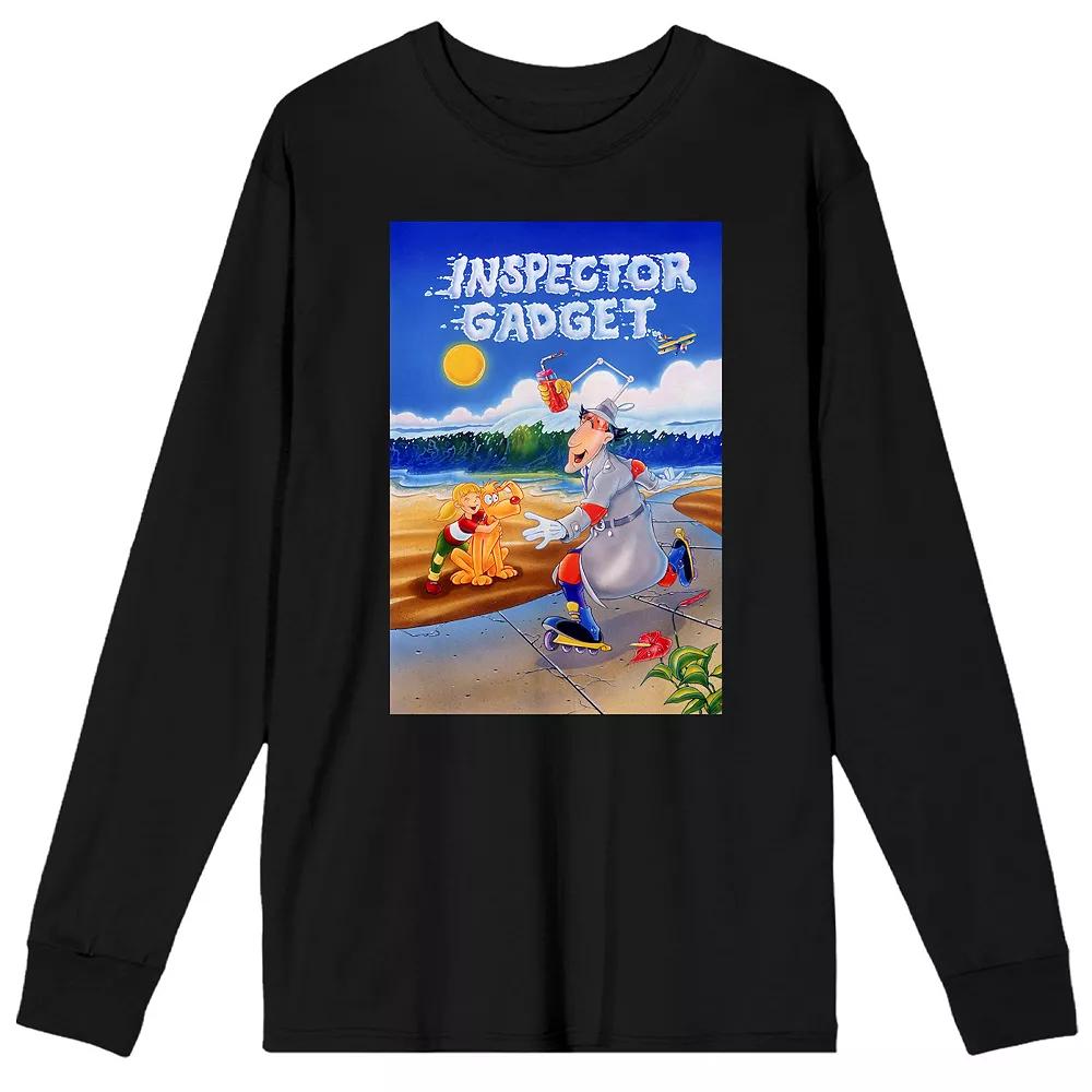 Men's Classic Inspector Gadget Cloud Long Sleeve Tee, Size: Small, Black Product Image