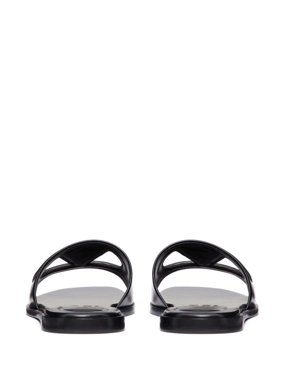 VLogo cut-out leather slides Product Image