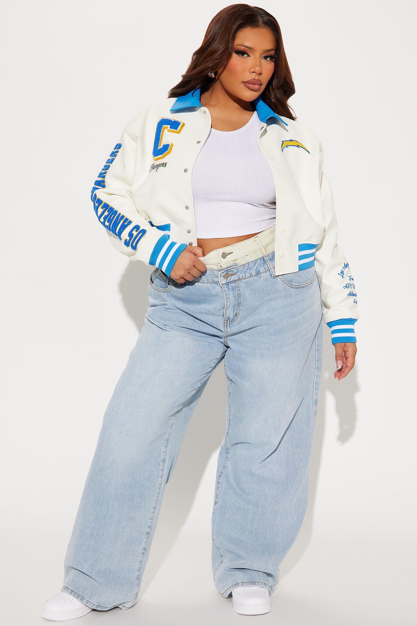 LA Chargers Bomber Jacket - Cream Female Product Image