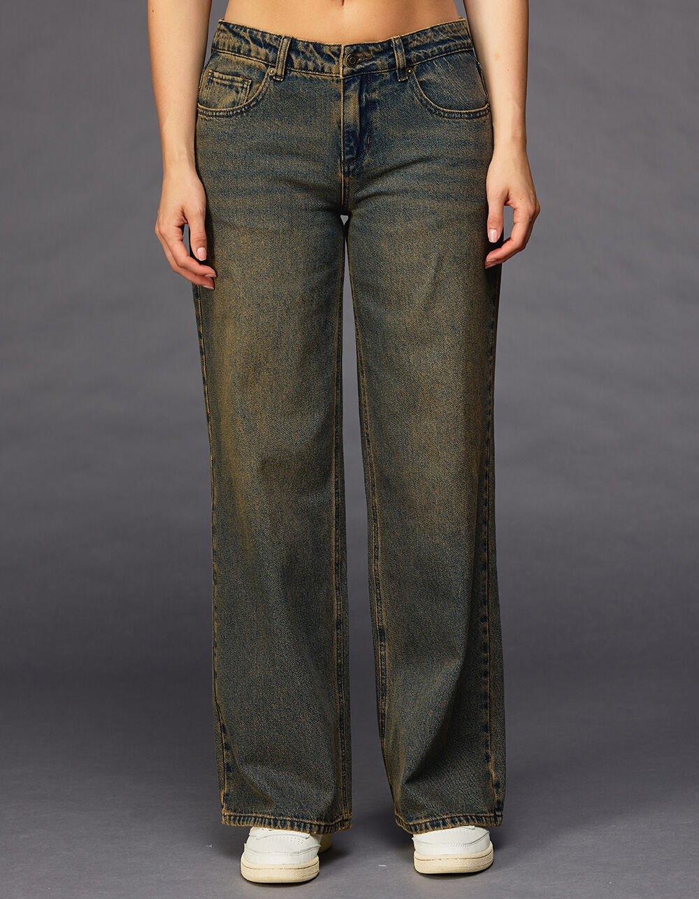 RSQ Womens Low Rise Baggy Jeans - DARK TINT Product Image