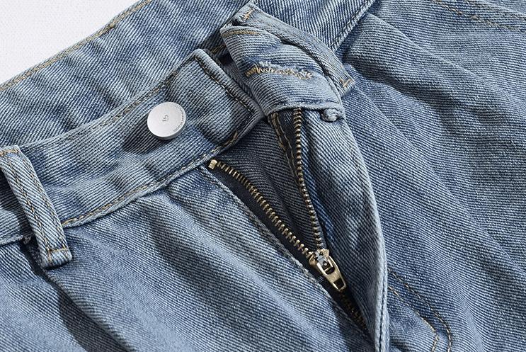 RT No. 11177 WASHED BLUE DENIM STRAIGHT JEANS Product Image