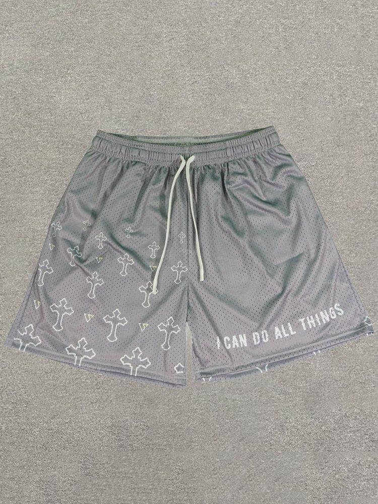 Sopula I Can Do All Things Printed Drawstring Mesh Shorts Product Image