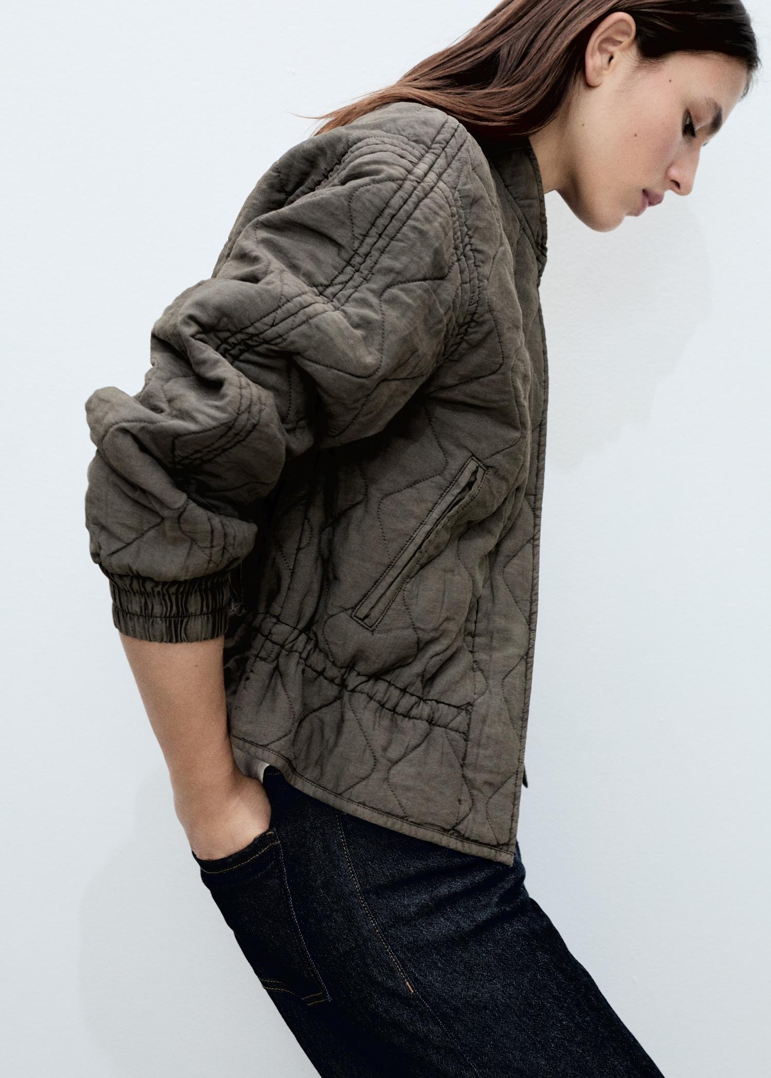 Quilted bomber jacket - Women | MANGO USA Product Image