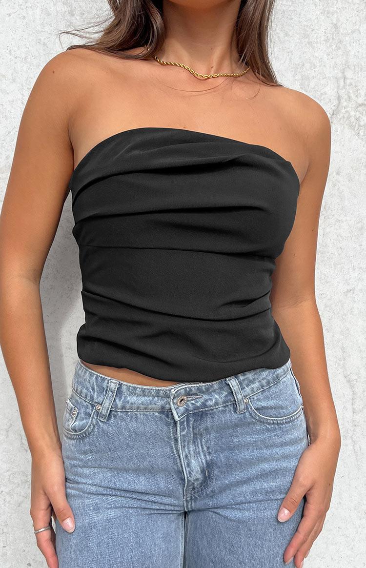 Like That Black Strapless Top Product Image