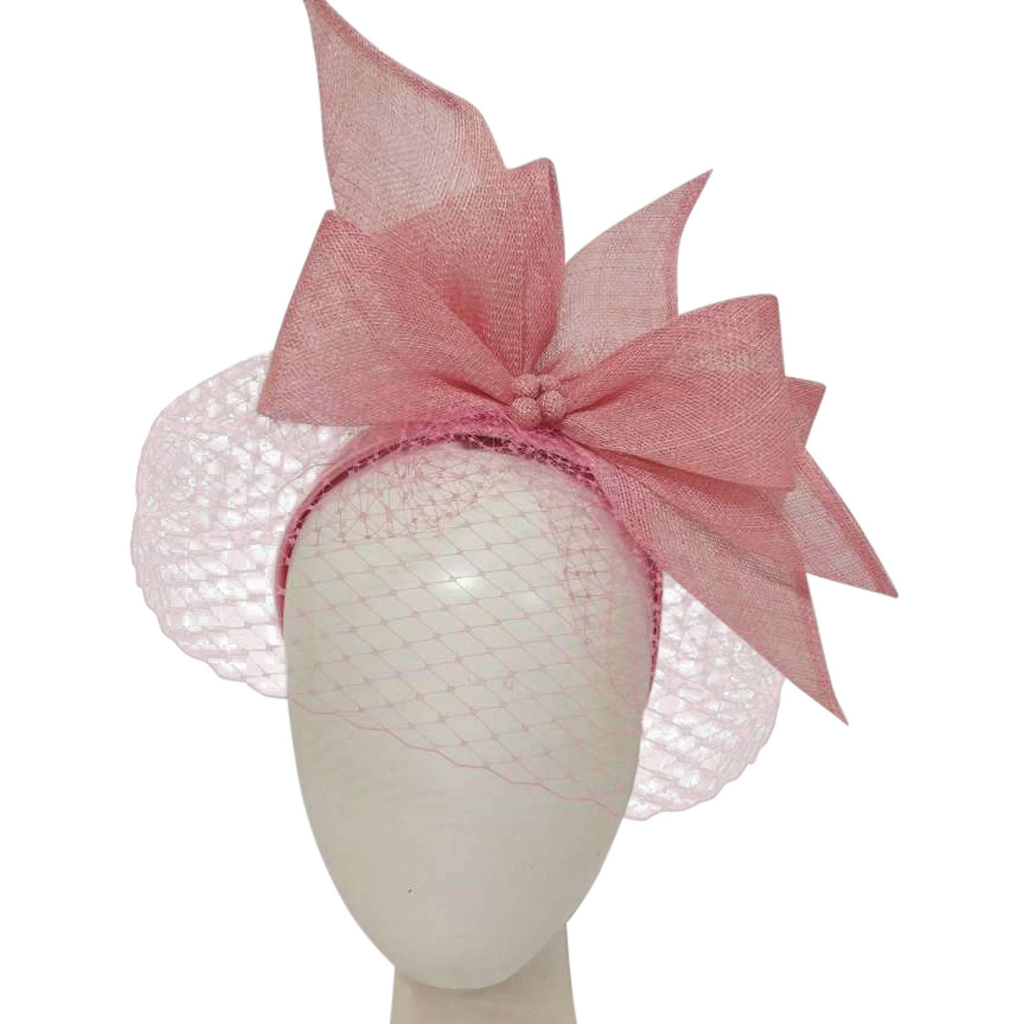 Large Sinamay Bow And French Veil Fascinator Product Image